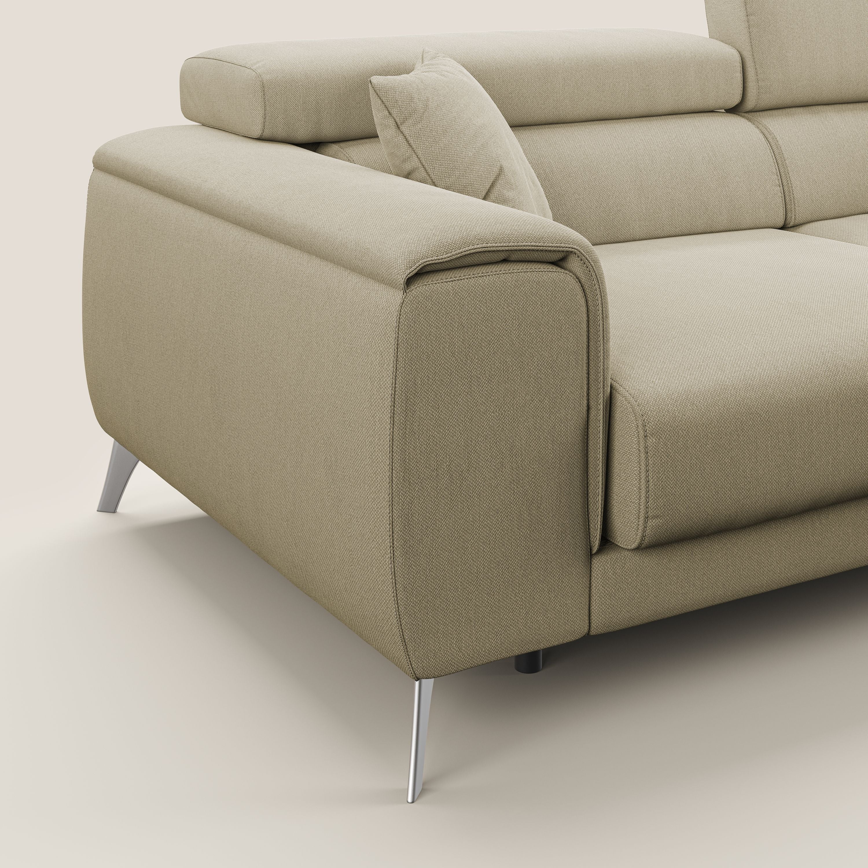 Fusion divano con sedute allungabili in tessuto smacchiabile T05 cammello - divani.store