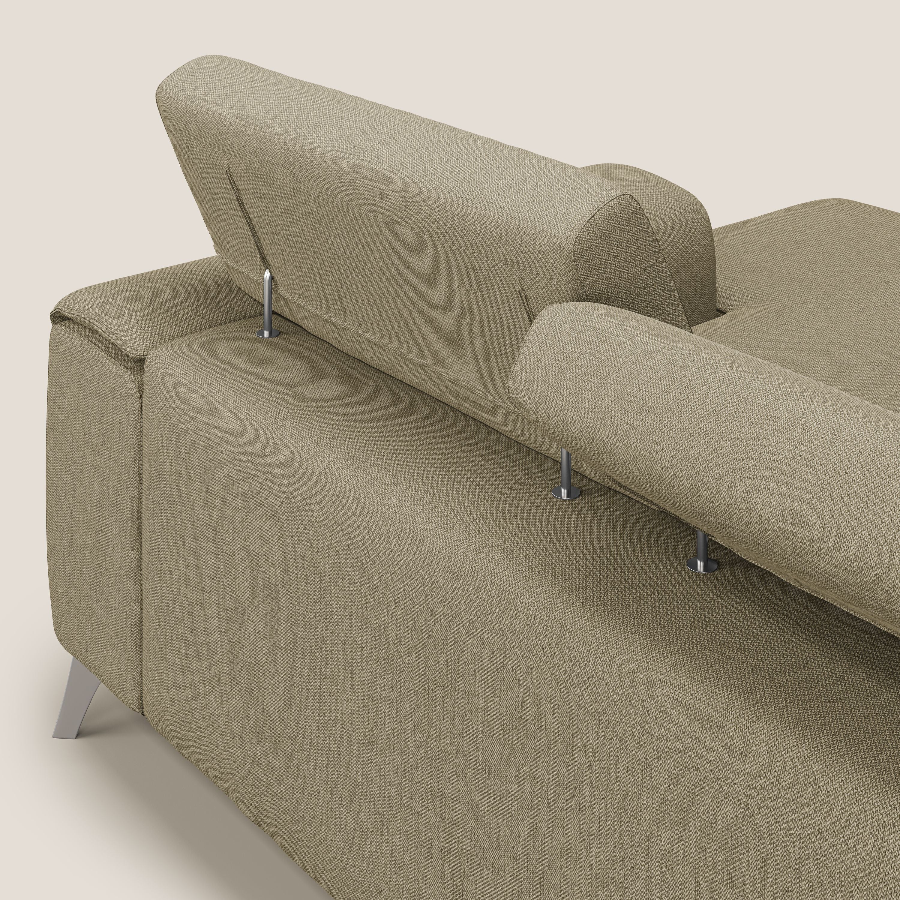 Fusion Divano angolare con sedute scorrevoli in tessuto morbido smacchiabile T05 cammello - divani.store