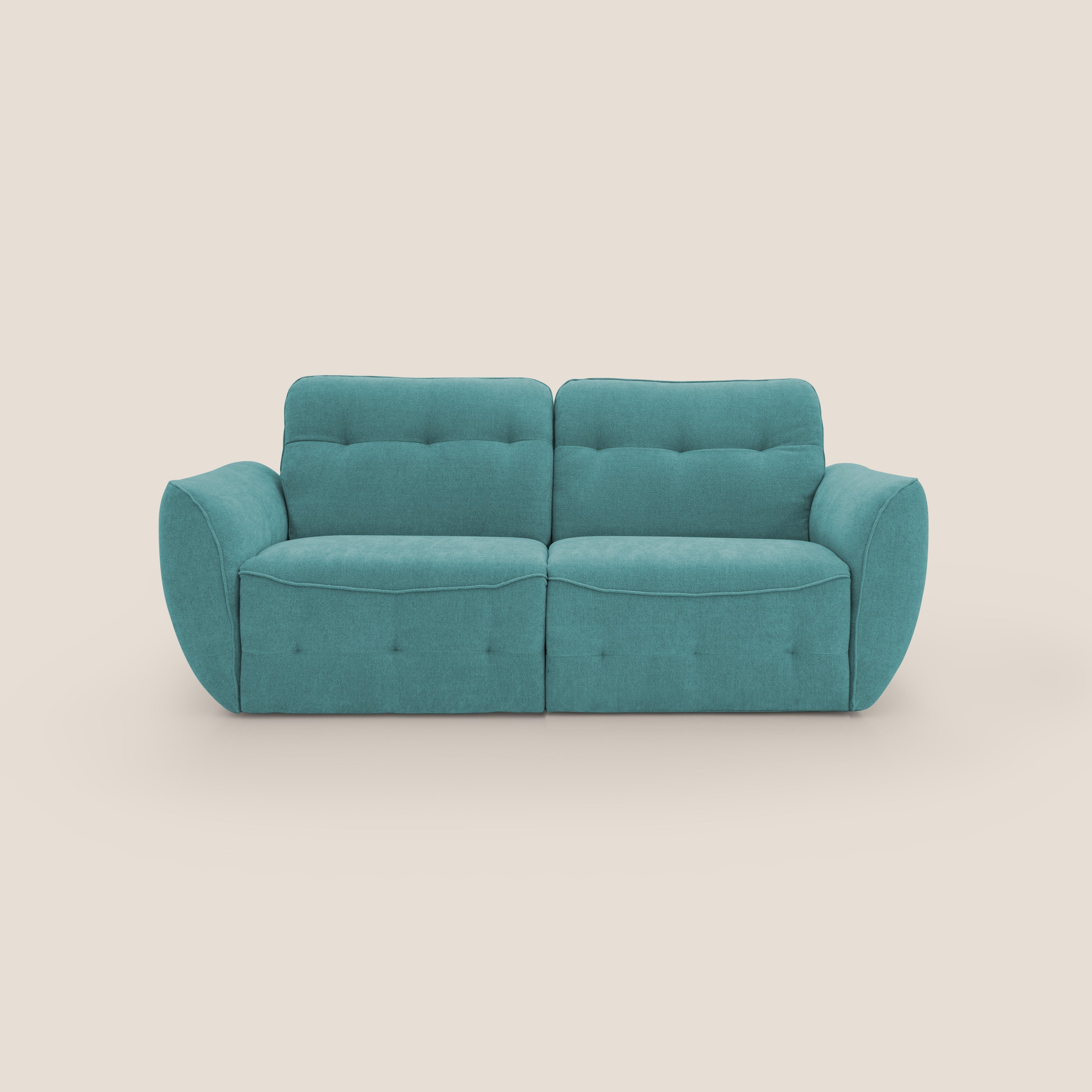 Cerbero divano 2 e 3 posti in morbido bouclé impermeabile T07 azzurro - divani.store