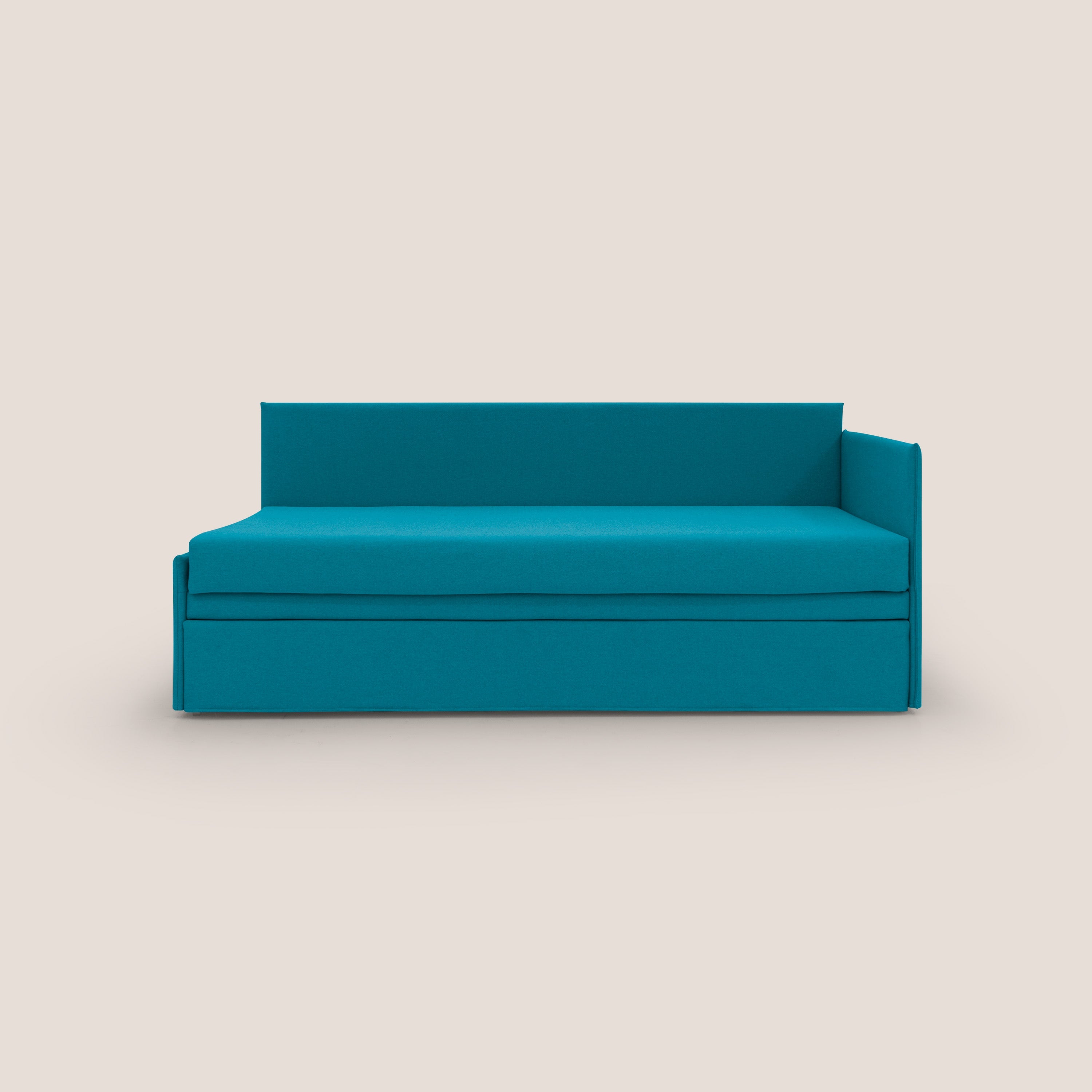 Durini Divano duplex con doppio letto in tessuto simil cotone impermeabile T13 azzurro - divani.store