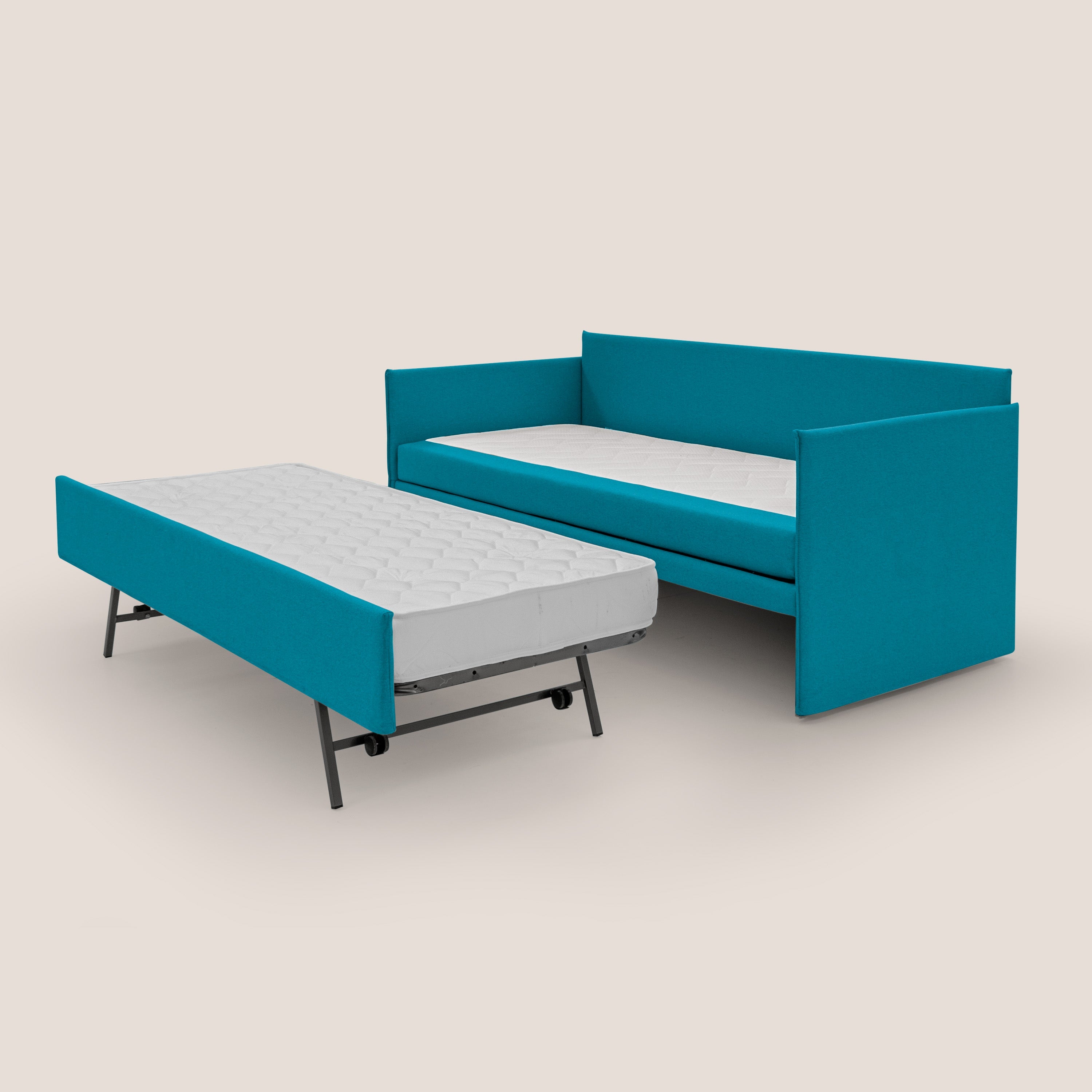 Brenta Divano duplex con doppio letto in tessuto simil cotone impermeabile T13 azzurro - divani.store