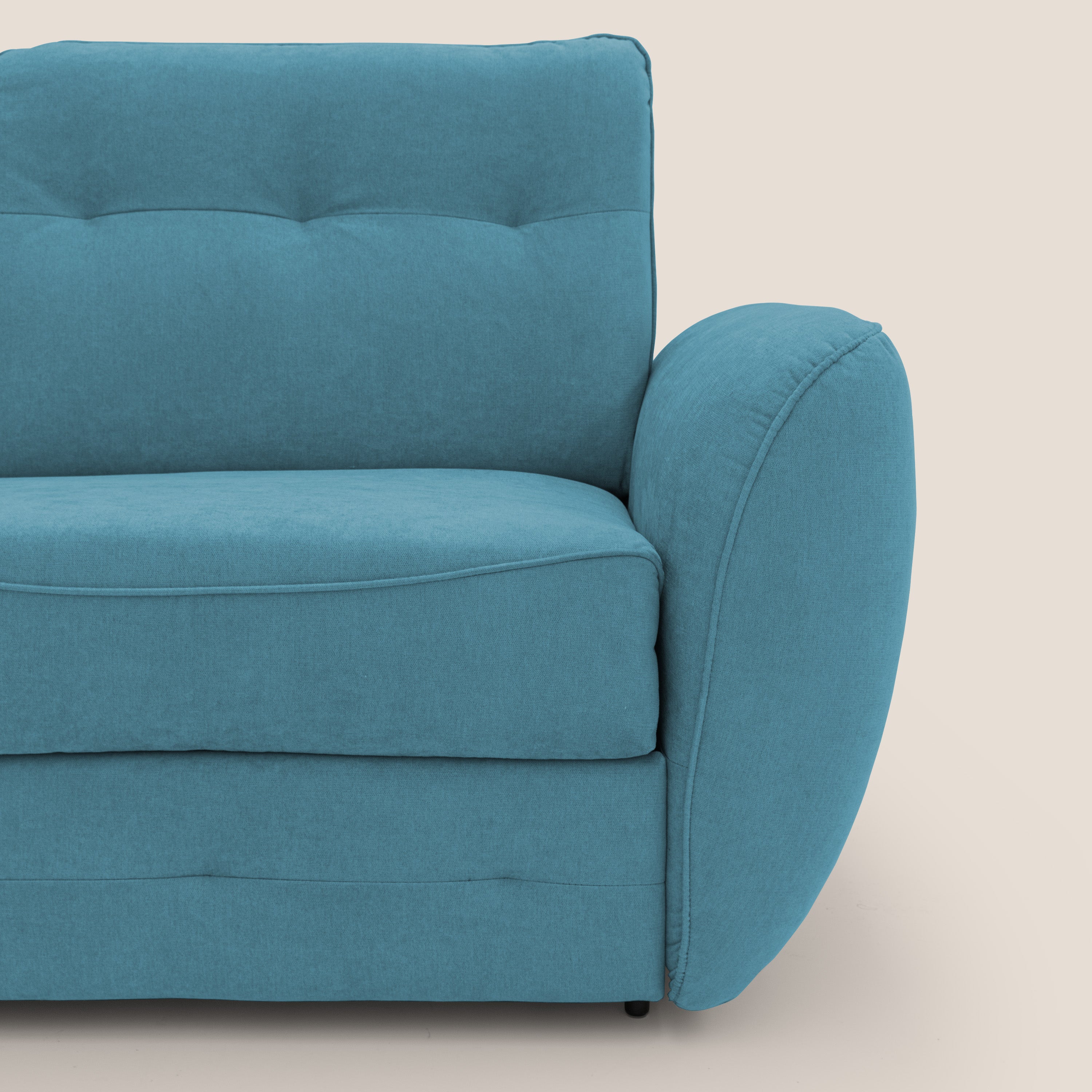 Zeus Divano letto scandinavo con schienale alto in tessuto impermeabile T02 azzurro - divani.store