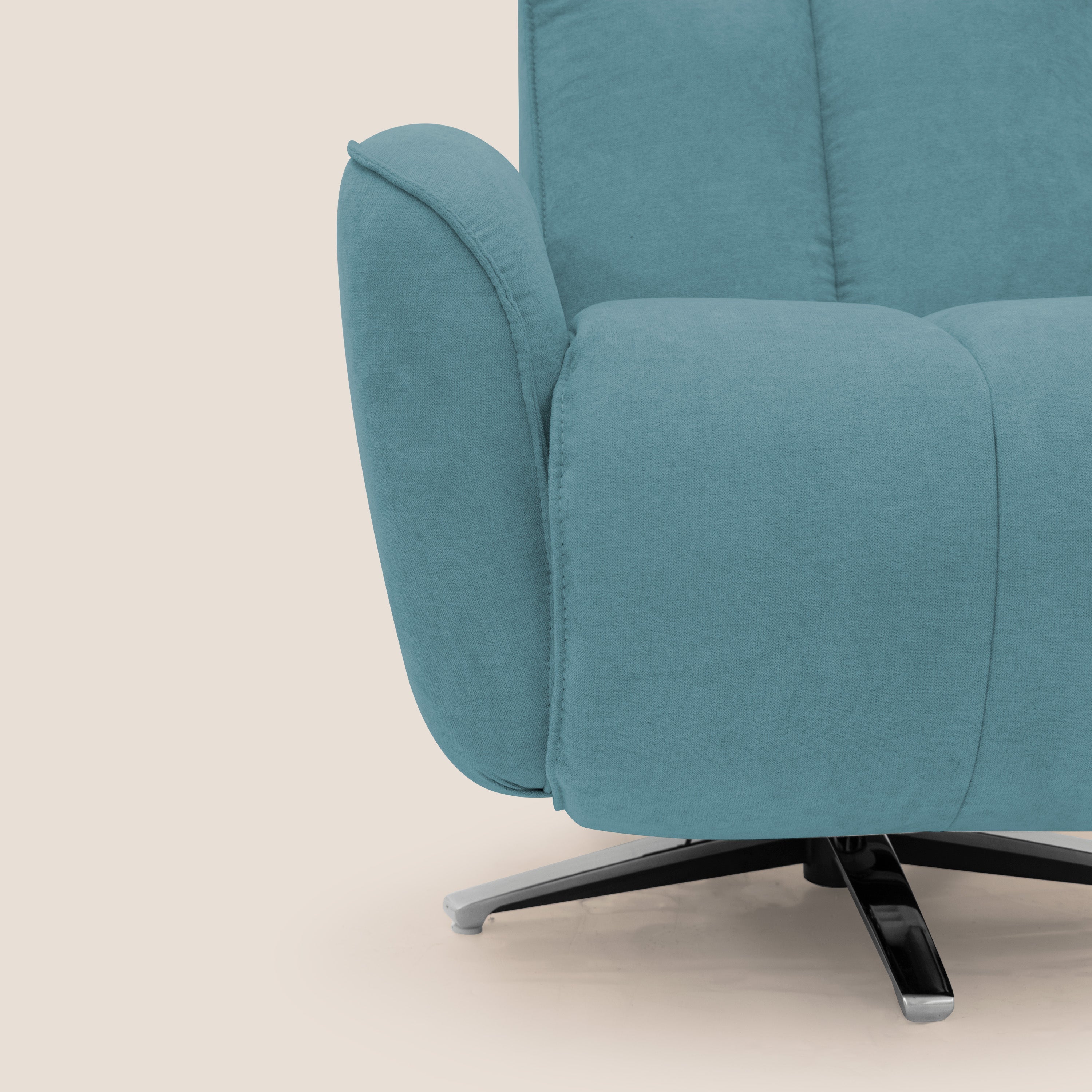 EVA Poltroncina RELAX in morbido tessuto impermeabile T02 azzurro - divani.store