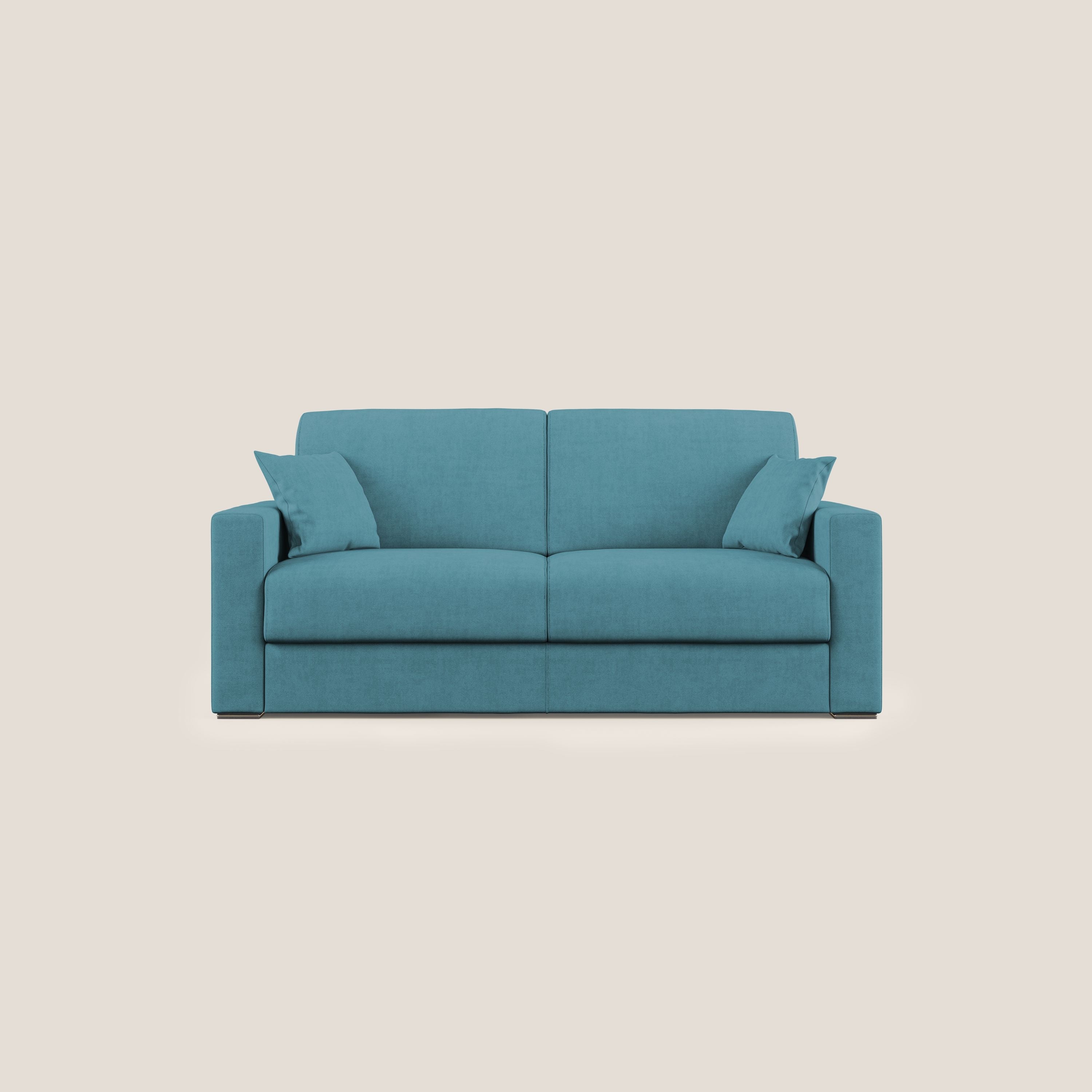 Best Divano letto matrimoniale in tessuto impermeabile T02 azzurro - divani.store