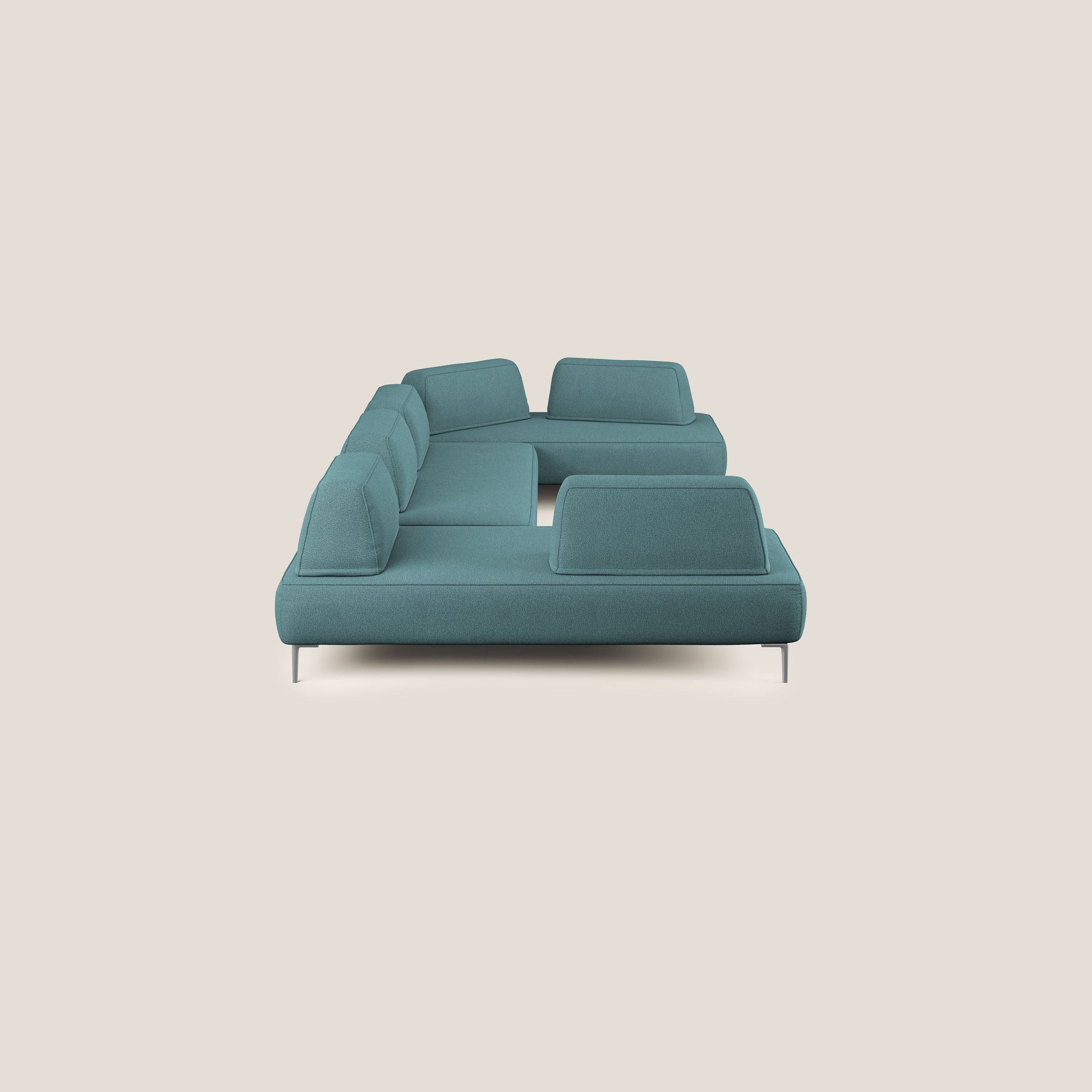 Newton divano panoramico modulare con schienali movibili T07 azzurro - divani.store
