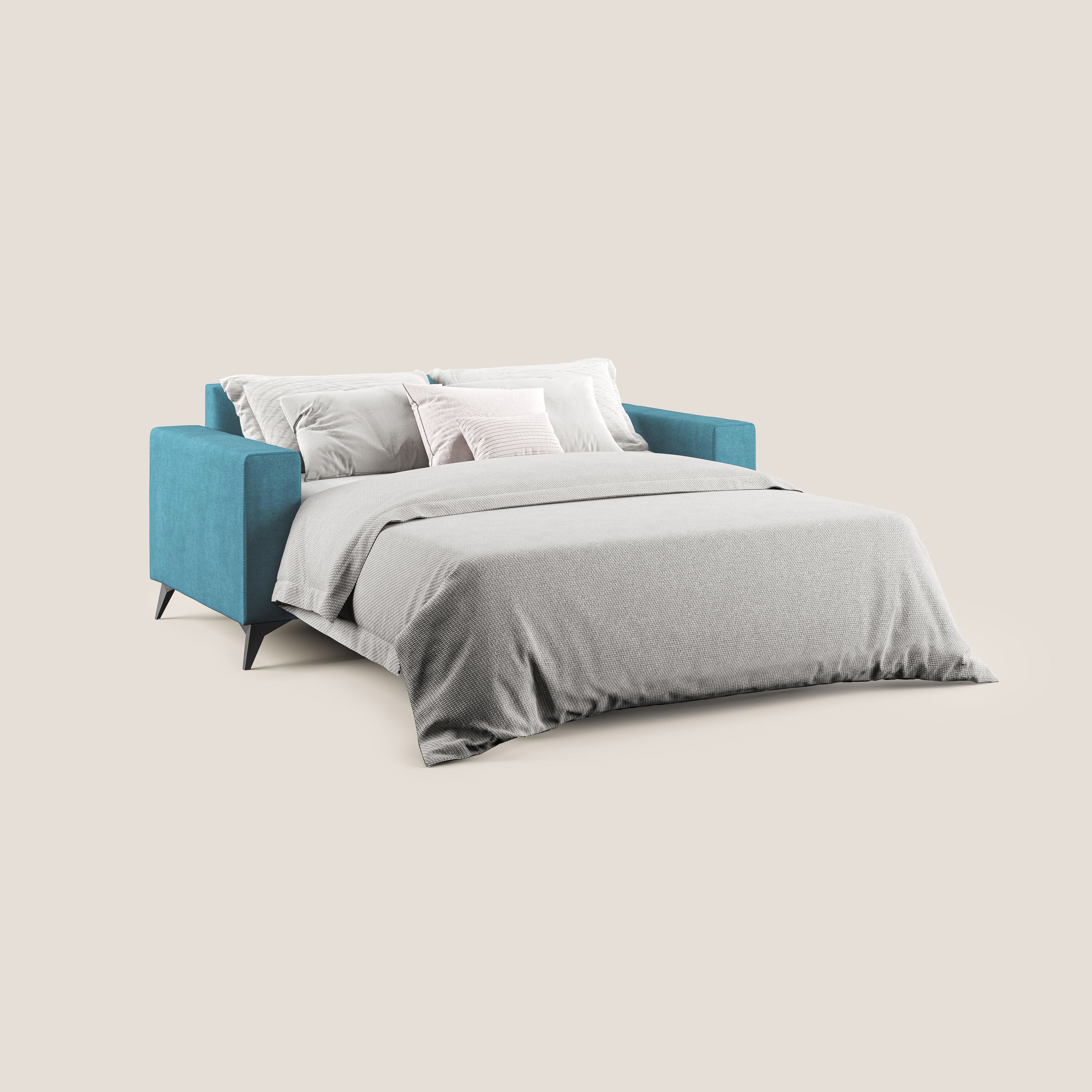 Pegaso divano letto con poggiatesta reclinabili e rivestimento T02 azzurro - divani.store