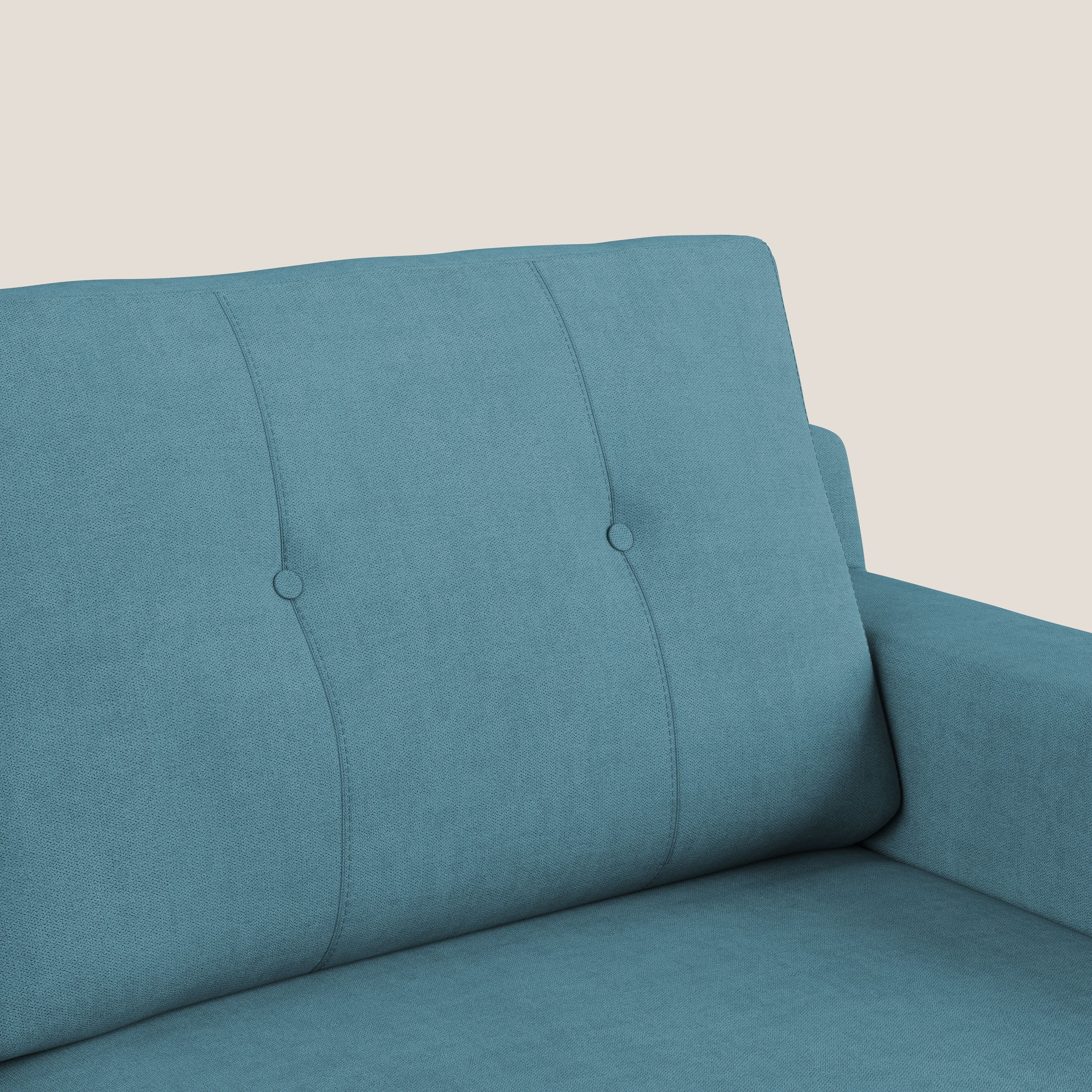 Danish divano moderno in tessuto morbido impermeabile T02 azzurro - divani.store