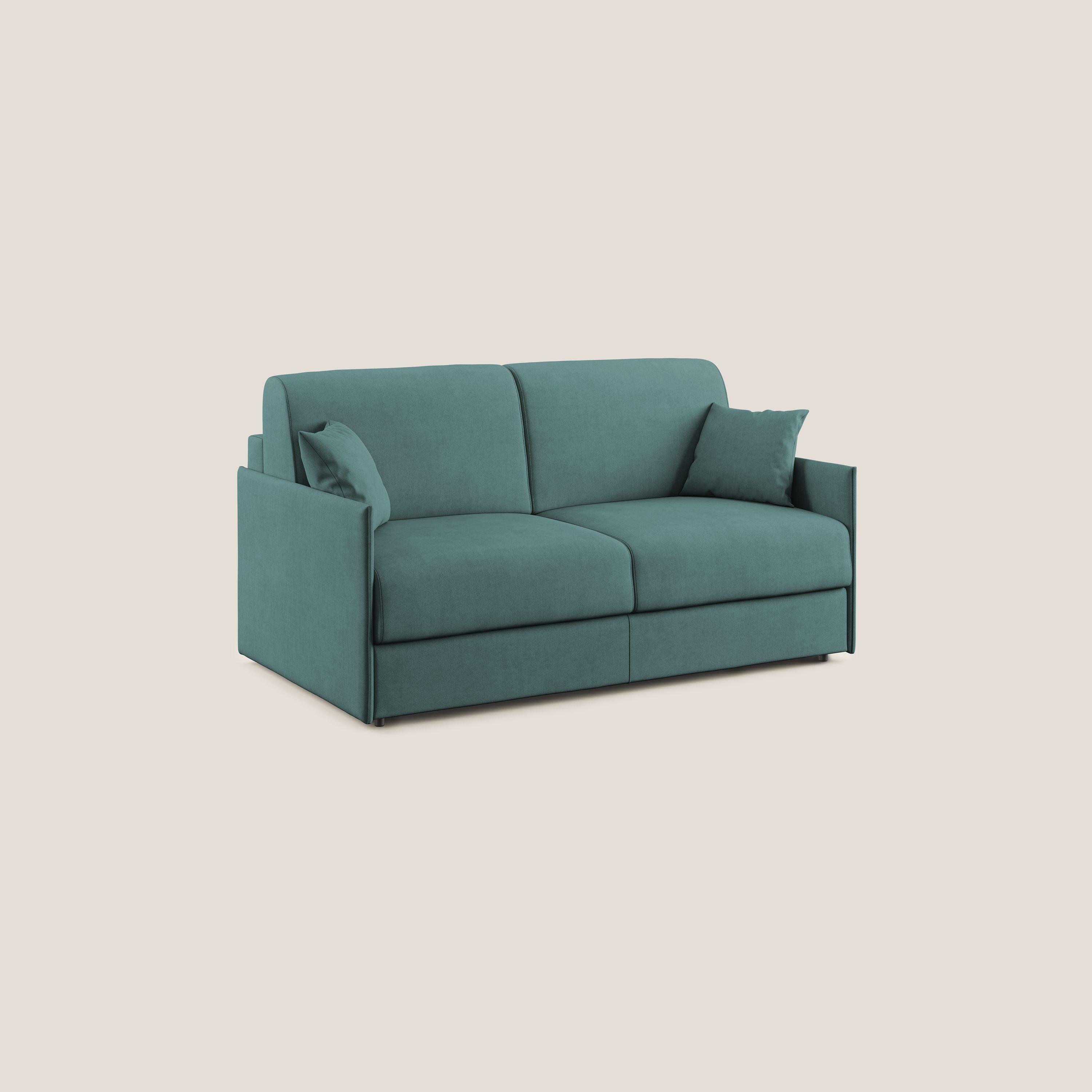 Evans Divano letto in morbido tessuto impermeabile T02 petrolio - divani.store