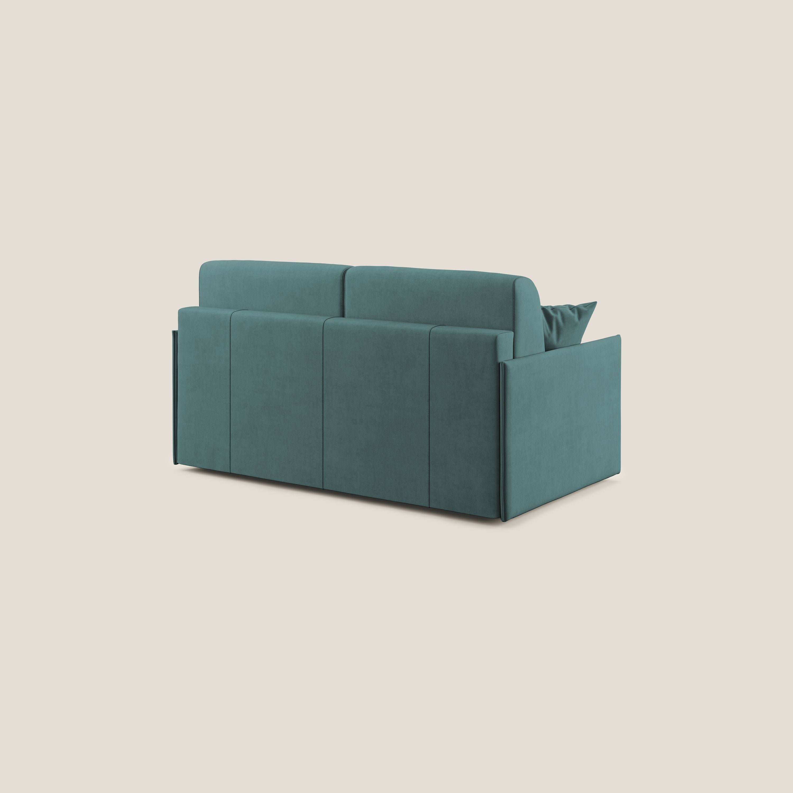 Evans Divano letto in morbido tessuto impermeabile T02 petrolio - divani.store