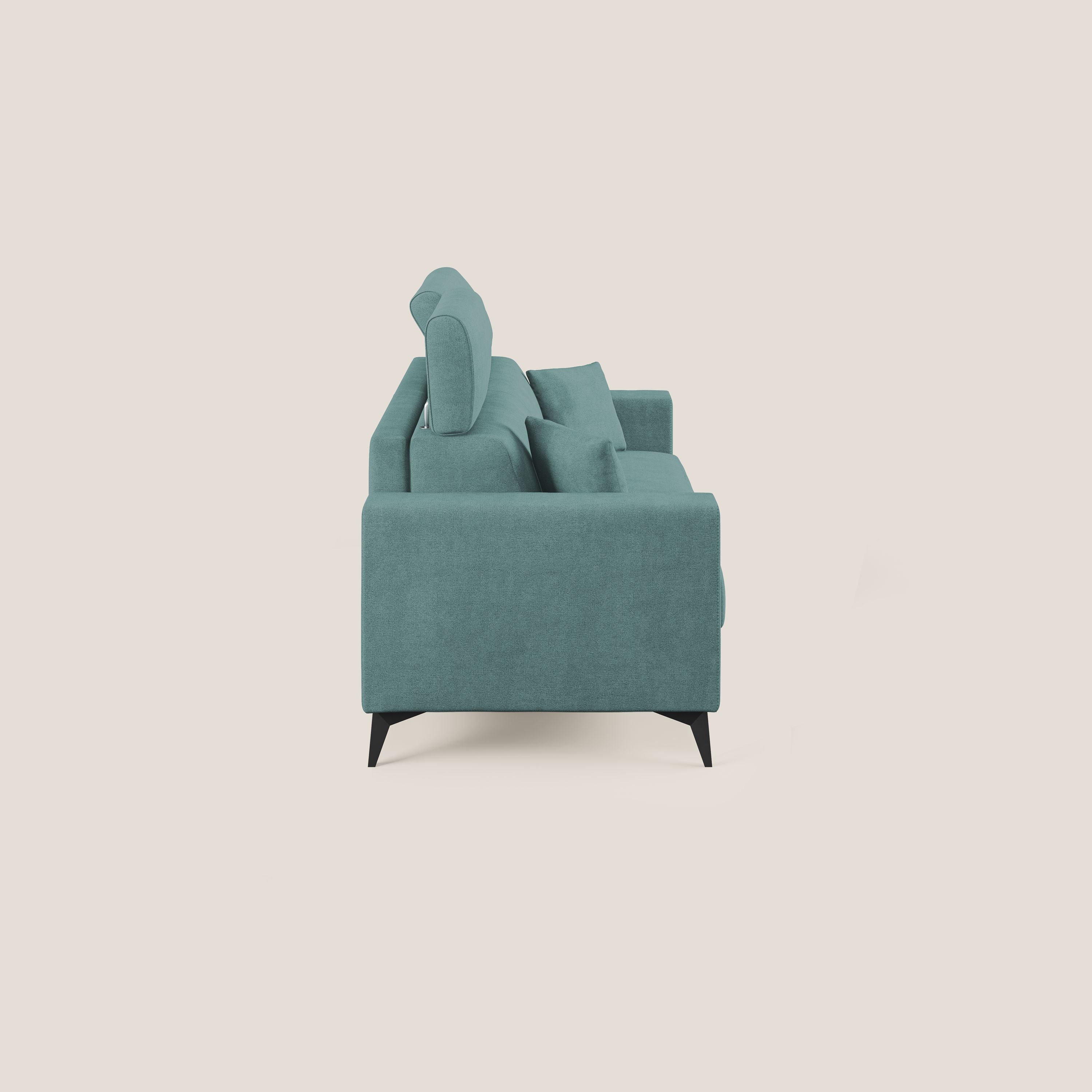 Pegaso divano letto con poggiatesta reclinabili e rivestimento T02 petrolio - divani.store