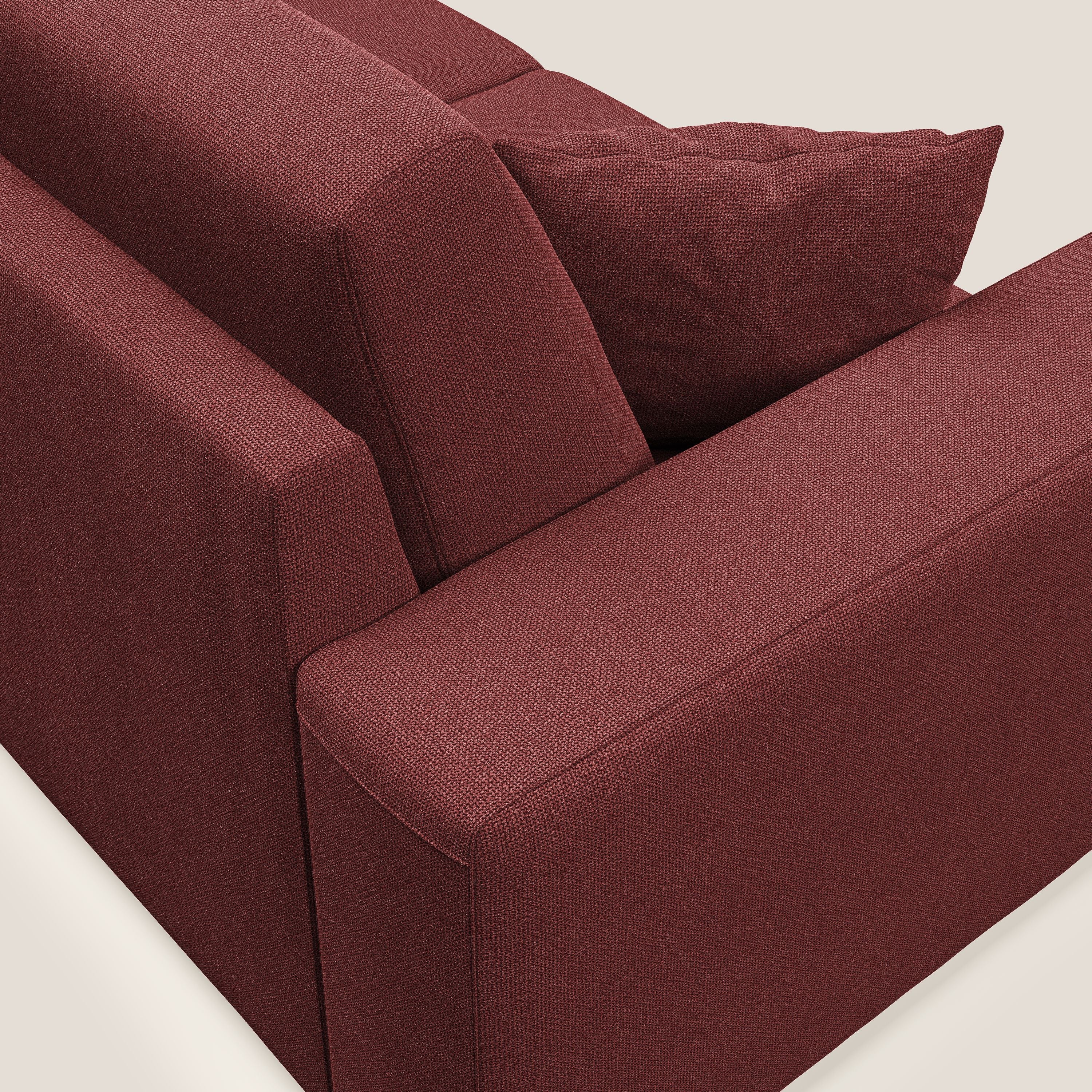 Marte divano in tessuto smacchiabile impermeabile T08 rosso - divani.store
