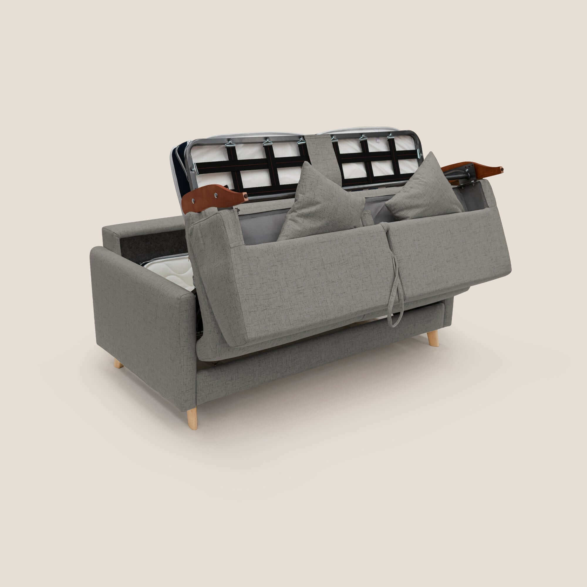 Edgar divano letto matrimoniale in tessuto felis impermeabile T03 talpa - divani.store