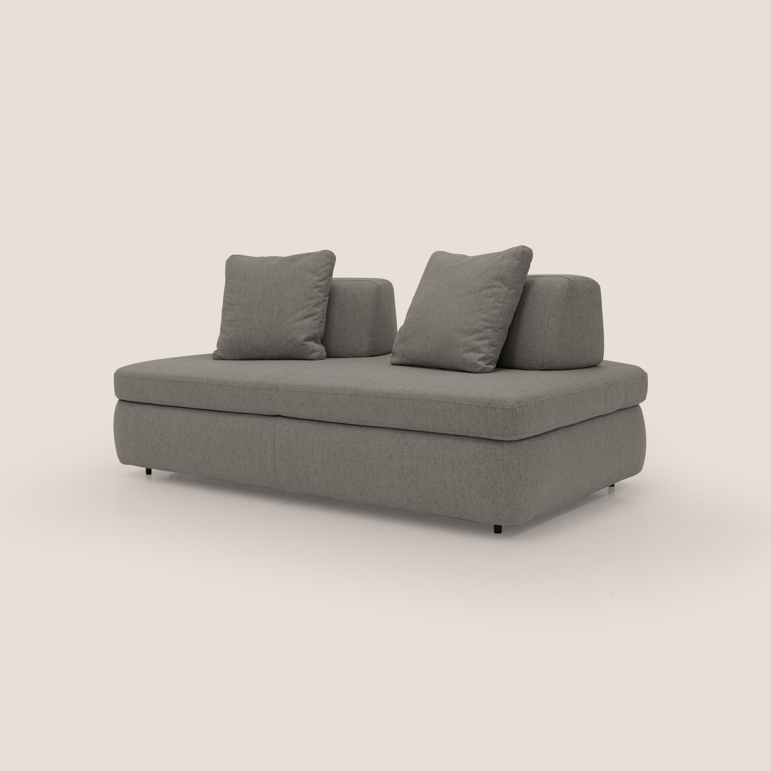 Gransasso Divano letto matrimoniale dal DESIGN innovativo in tessuto impermeabile T03 talpa - divani.store