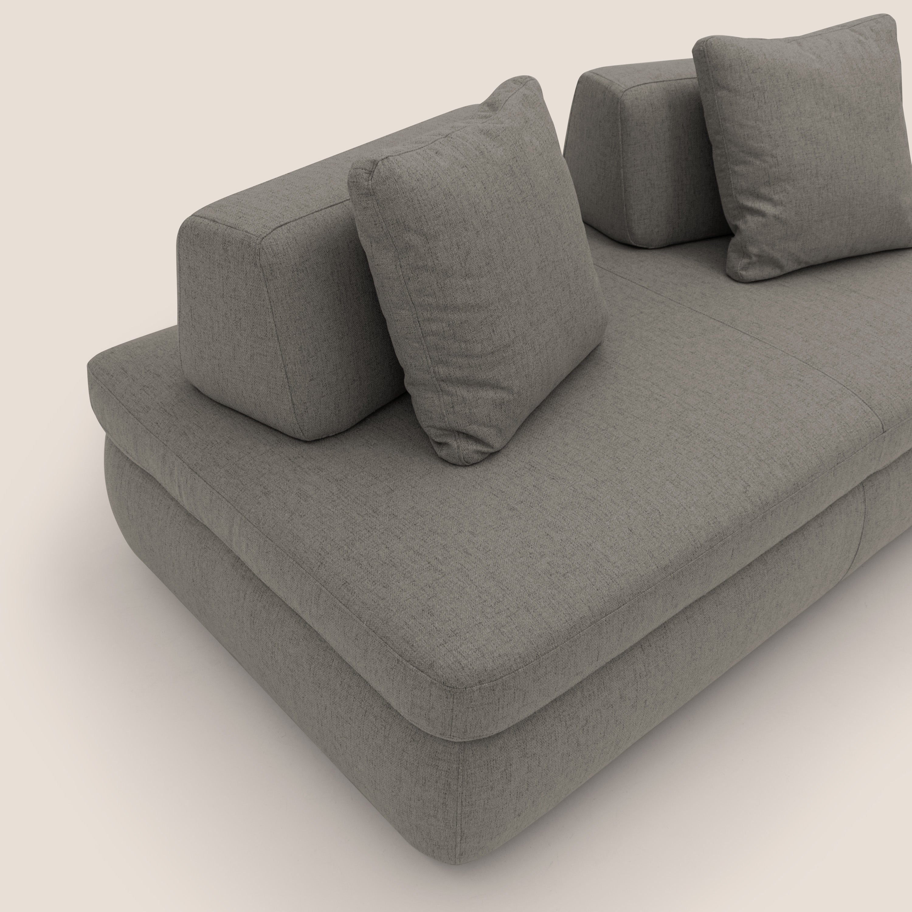 Gransasso Divano letto matrimoniale dal DESIGN innovativo in tessuto impermeabile T03 talpa - divani.store