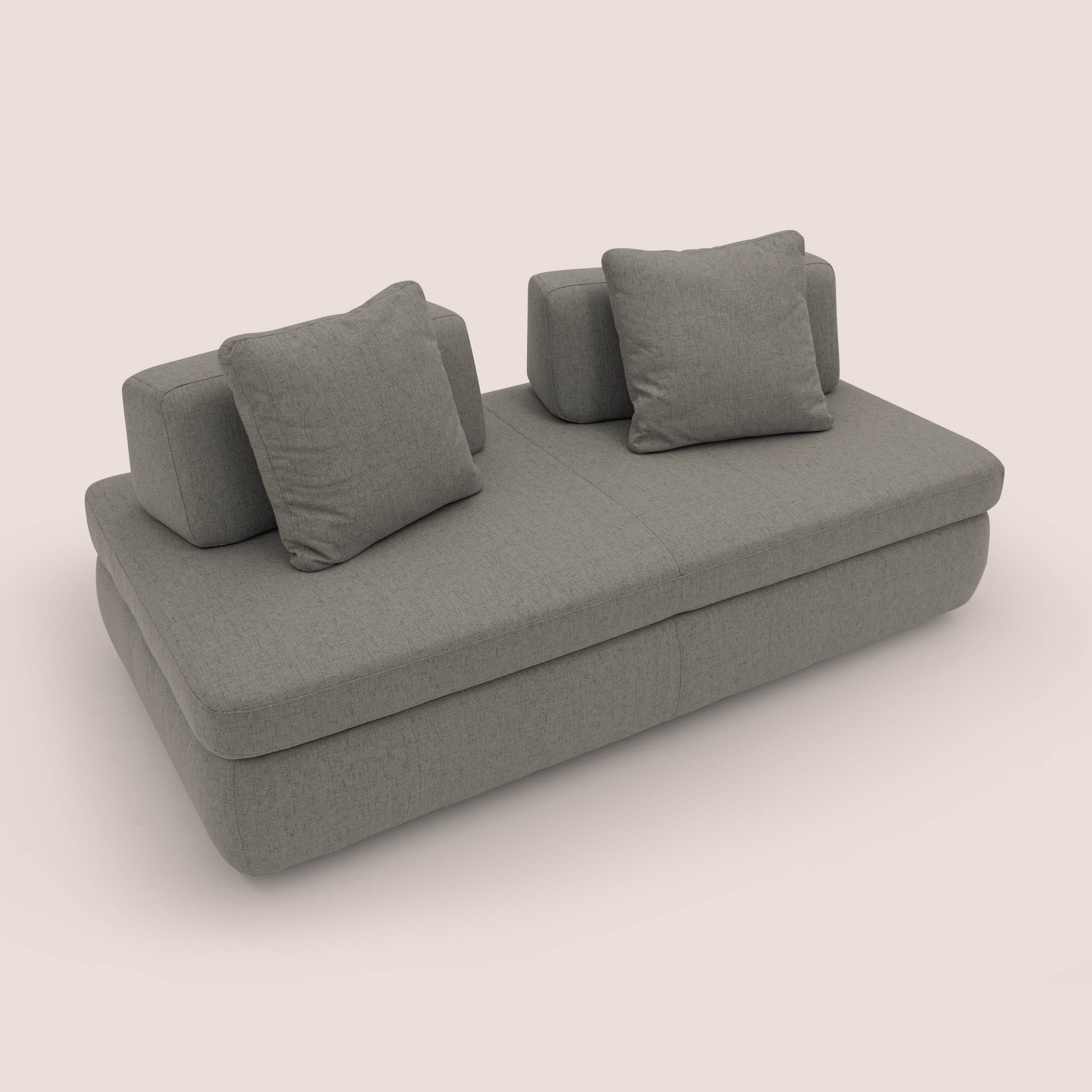Gransasso Divano letto matrimoniale dal DESIGN innovativo in tessuto impermeabile T03 talpa - divani.store