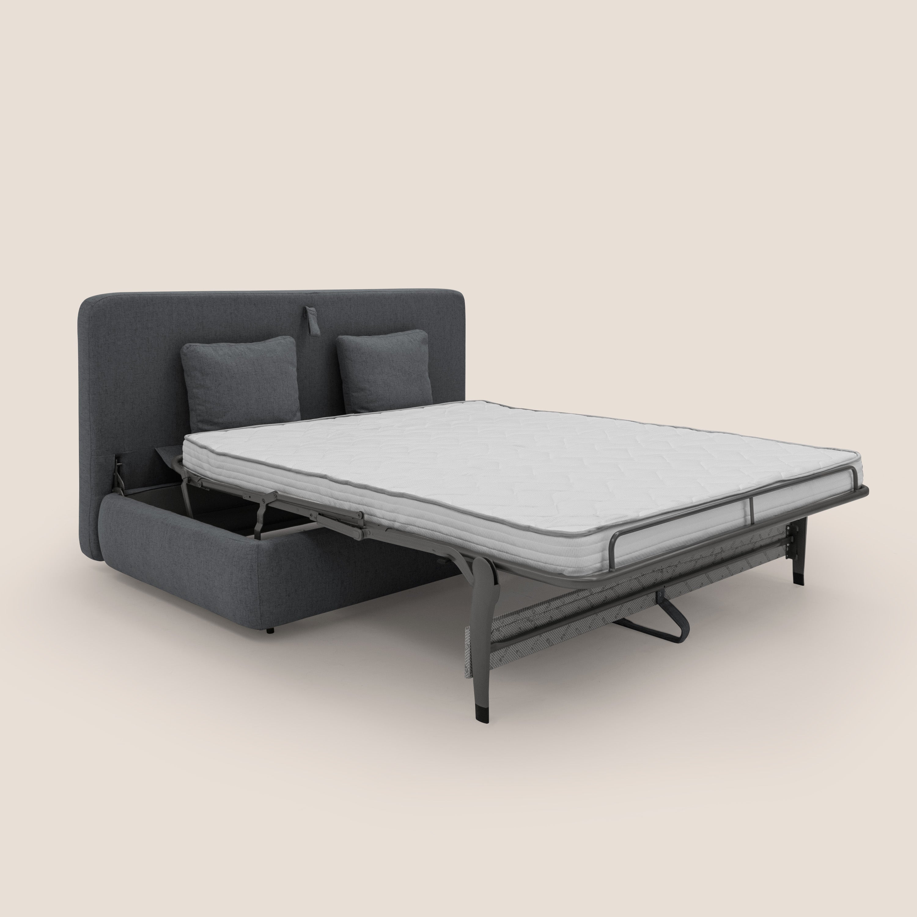 Gransasso Divano letto matrimoniale dal DESIGN innovativo in tessuto impermeabile T03 antracite - divani.store