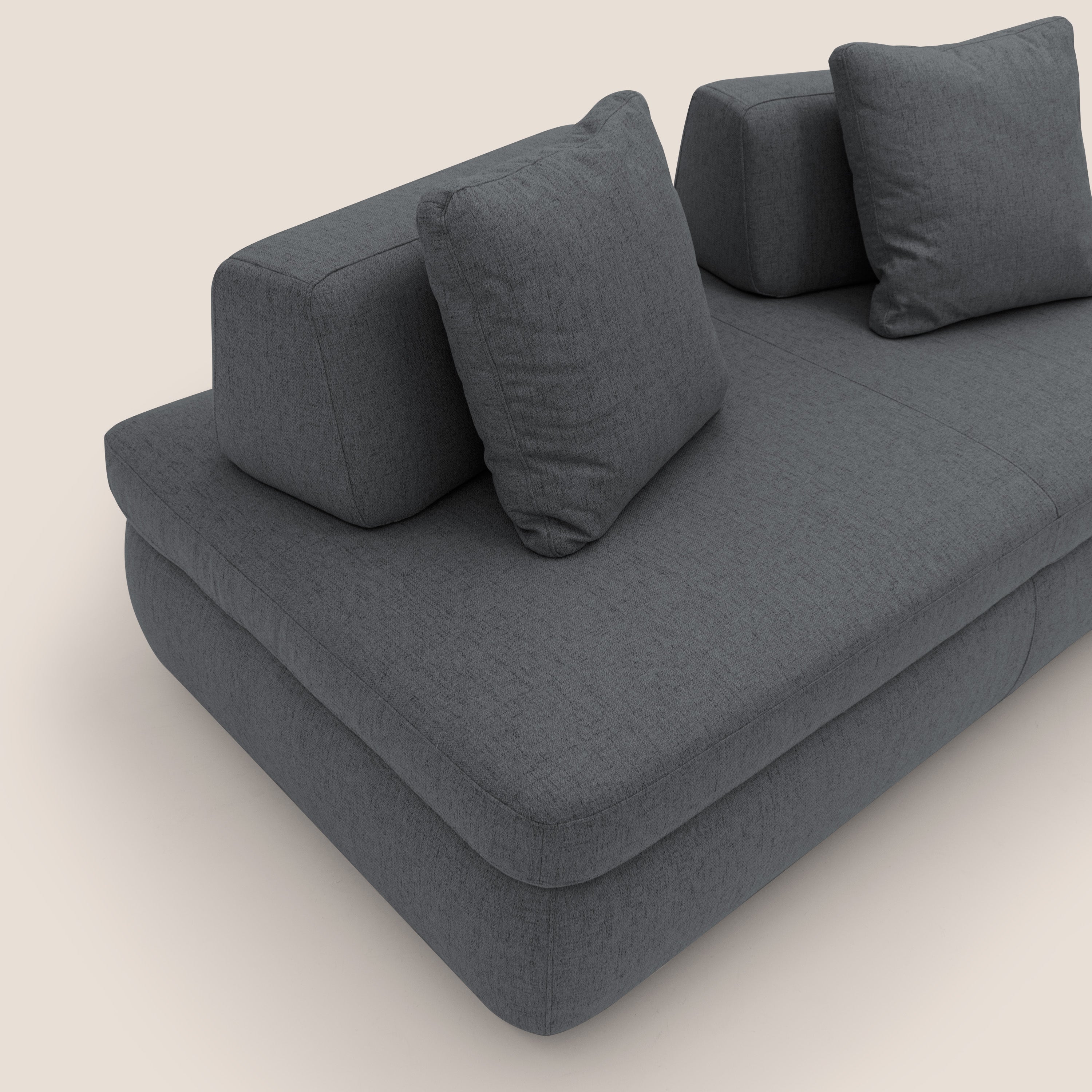 Gransasso Divano letto matrimoniale dal DESIGN innovativo in tessuto impermeabile T03 antracite - divani.store