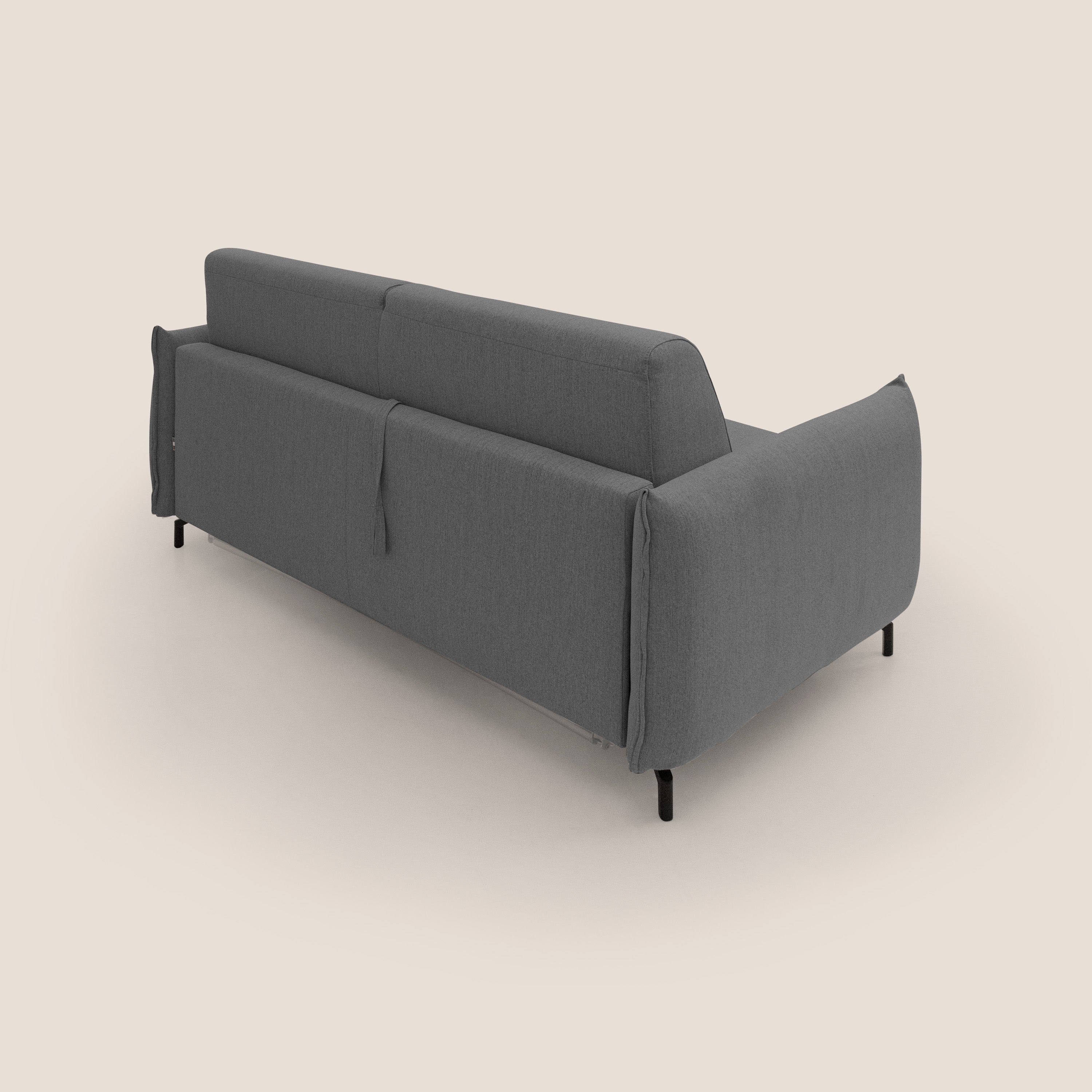 Scarlet divano letto in tessuto misto cotone impermeabile T19 antracite - divani.store