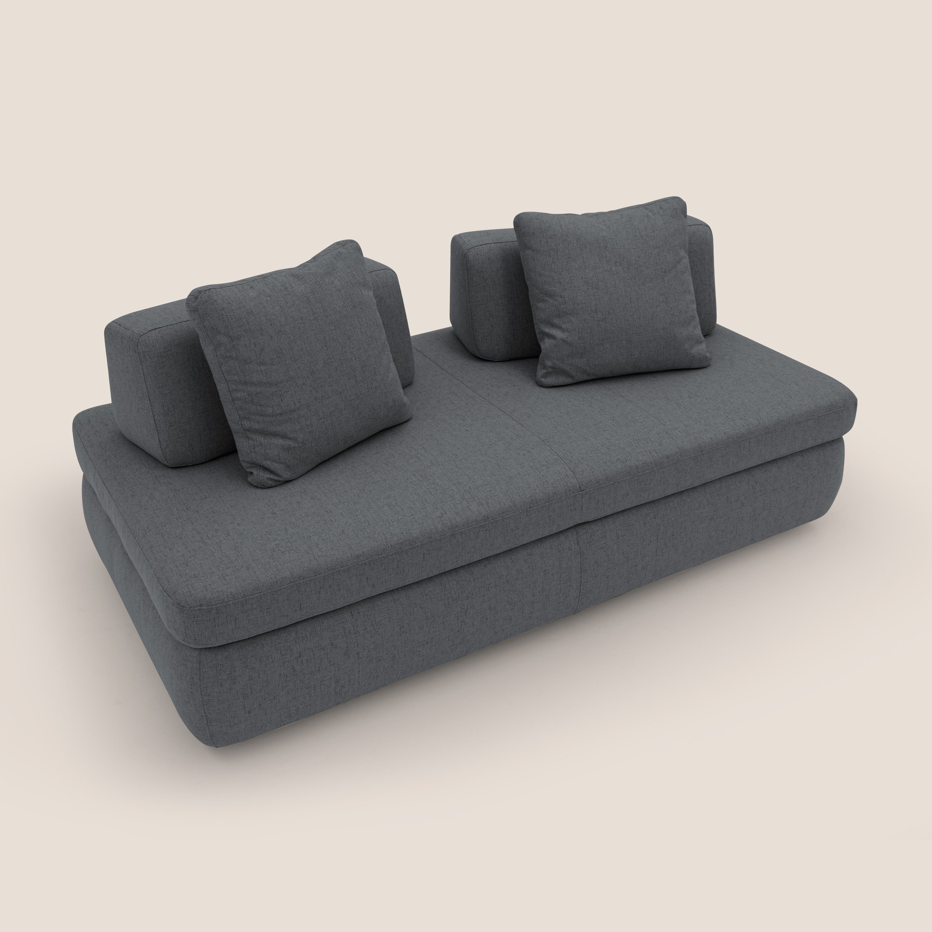 Gransasso Divano letto matrimoniale dal DESIGN innovativo in tessuto impermeabile T03 antracite - divani.store