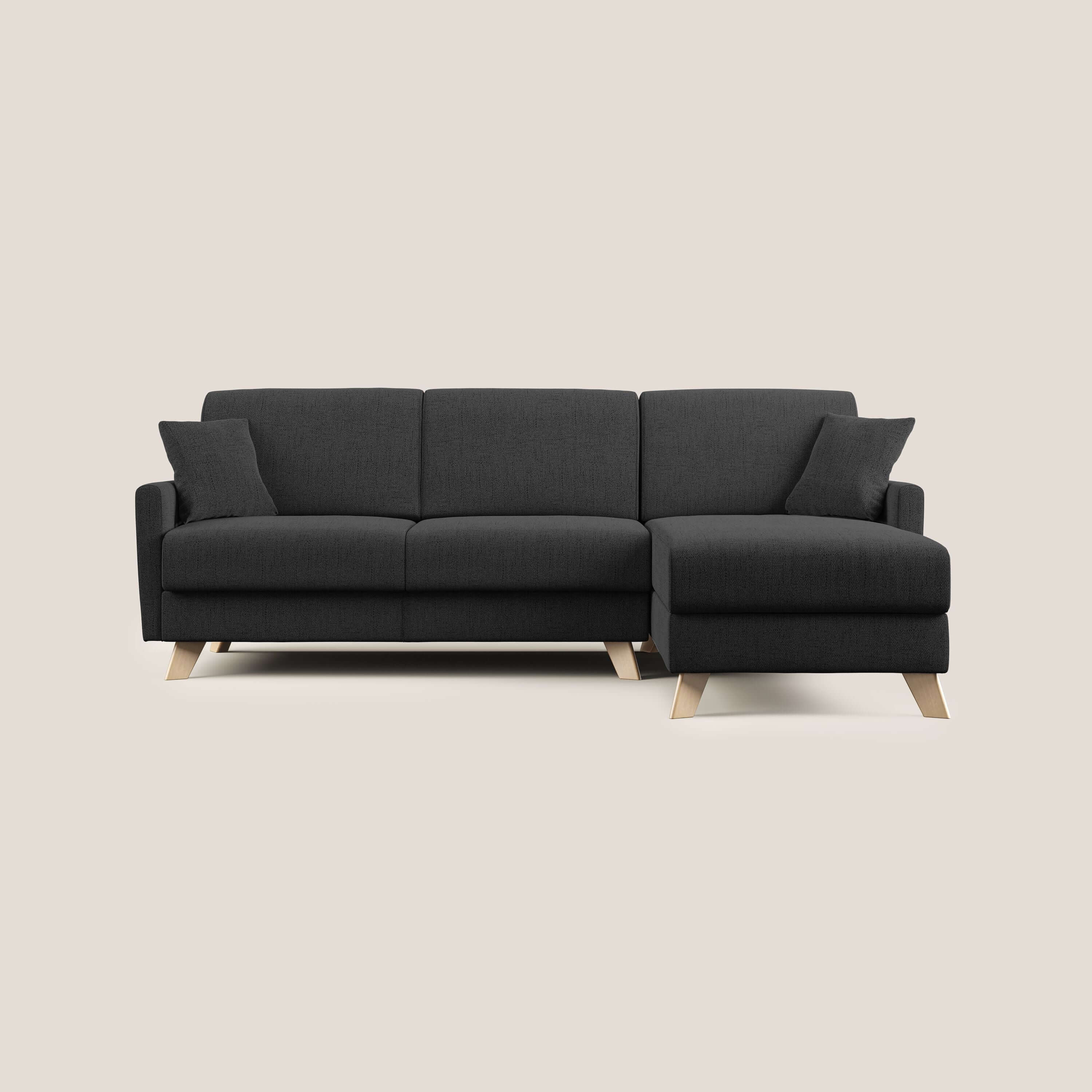 Edgar divano letto angolare in tessuto felis impermeabile T03 antracite - divani.store