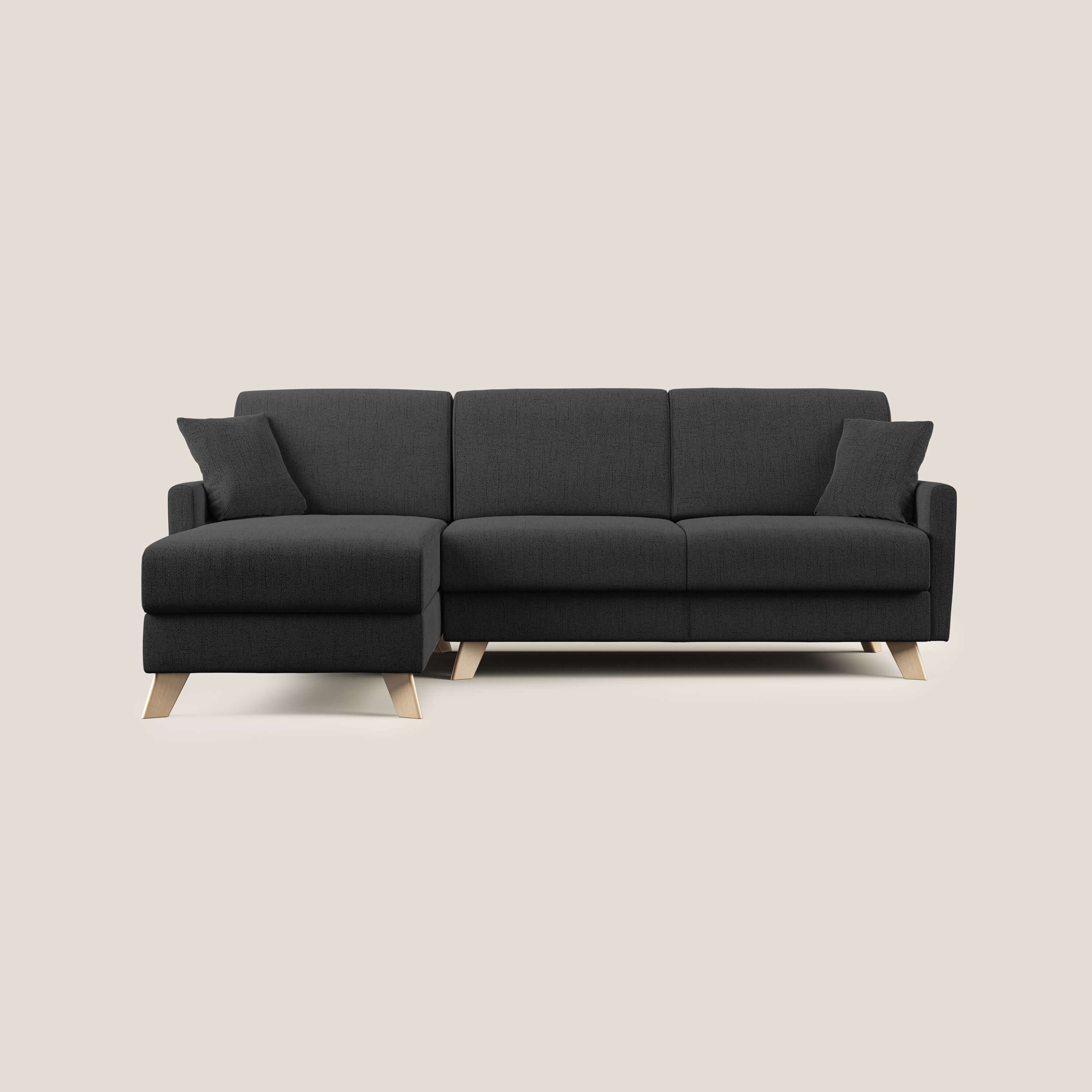 Edgar divano letto angolare in tessuto felis impermeabile T03 antracite - divani.store