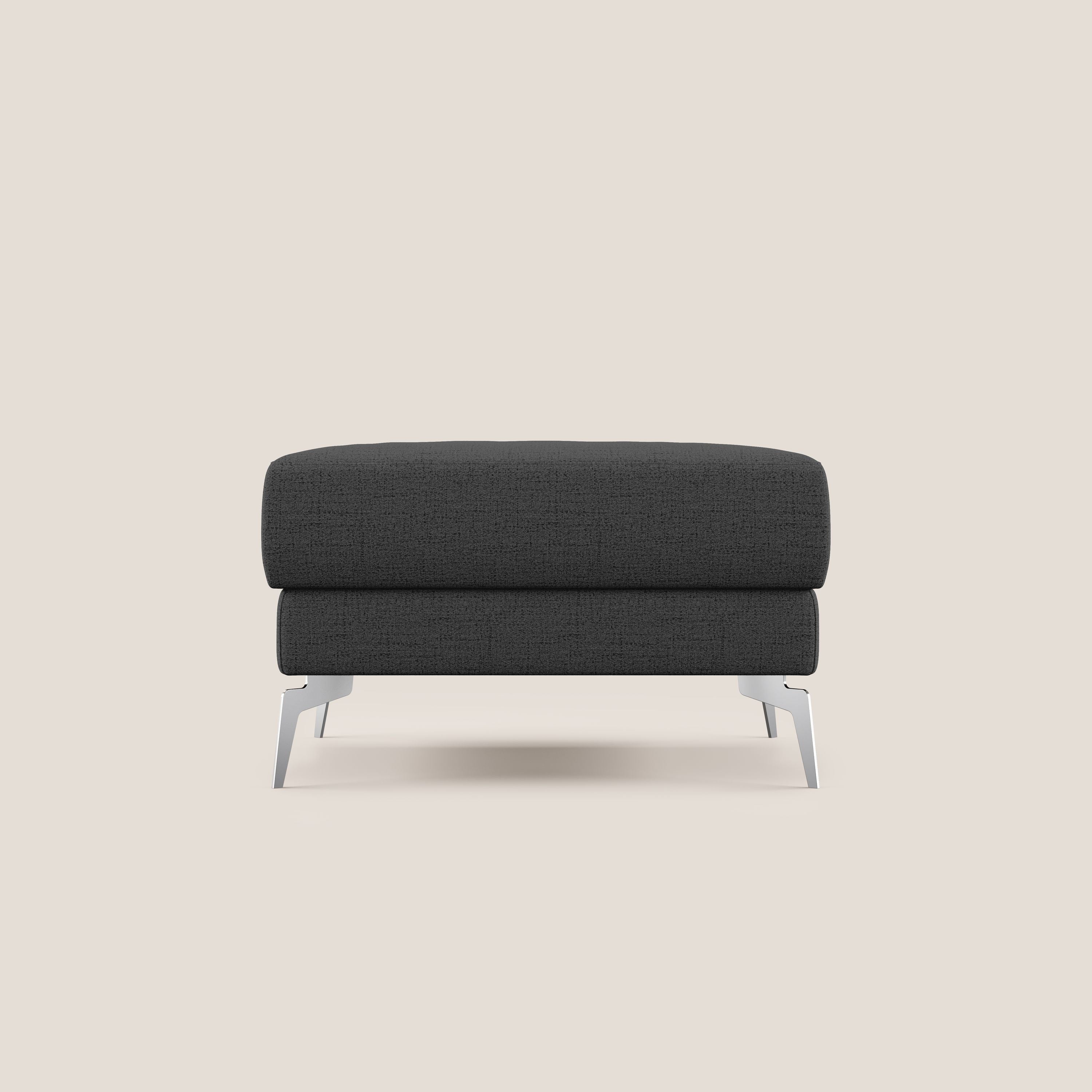 Star Pouf con piedini alti in tessuto impermeabile fiammato T03 antracite - divani.store