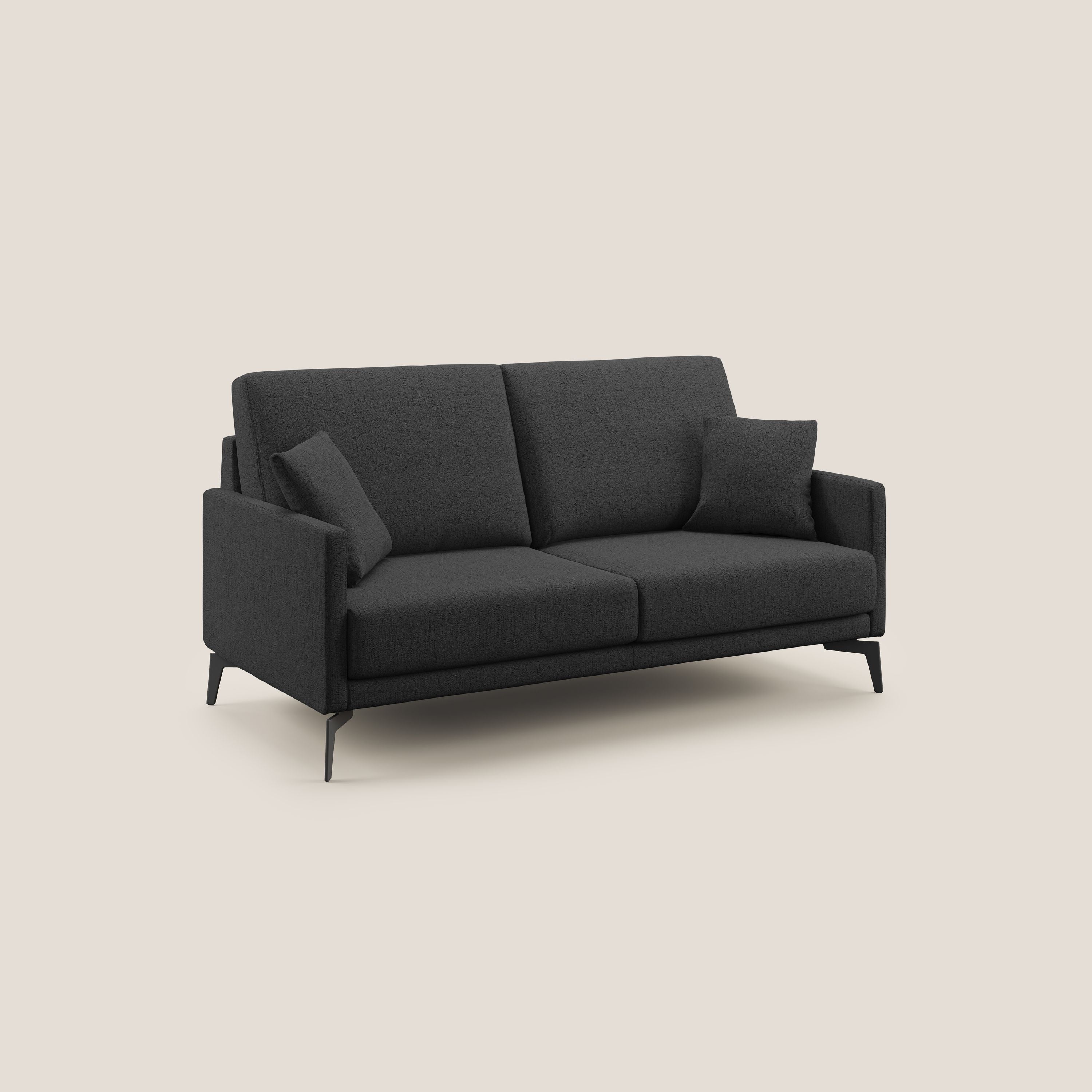 Saturno divano moderno in tessuto morbido impermeabile T03 antracite - divani.store