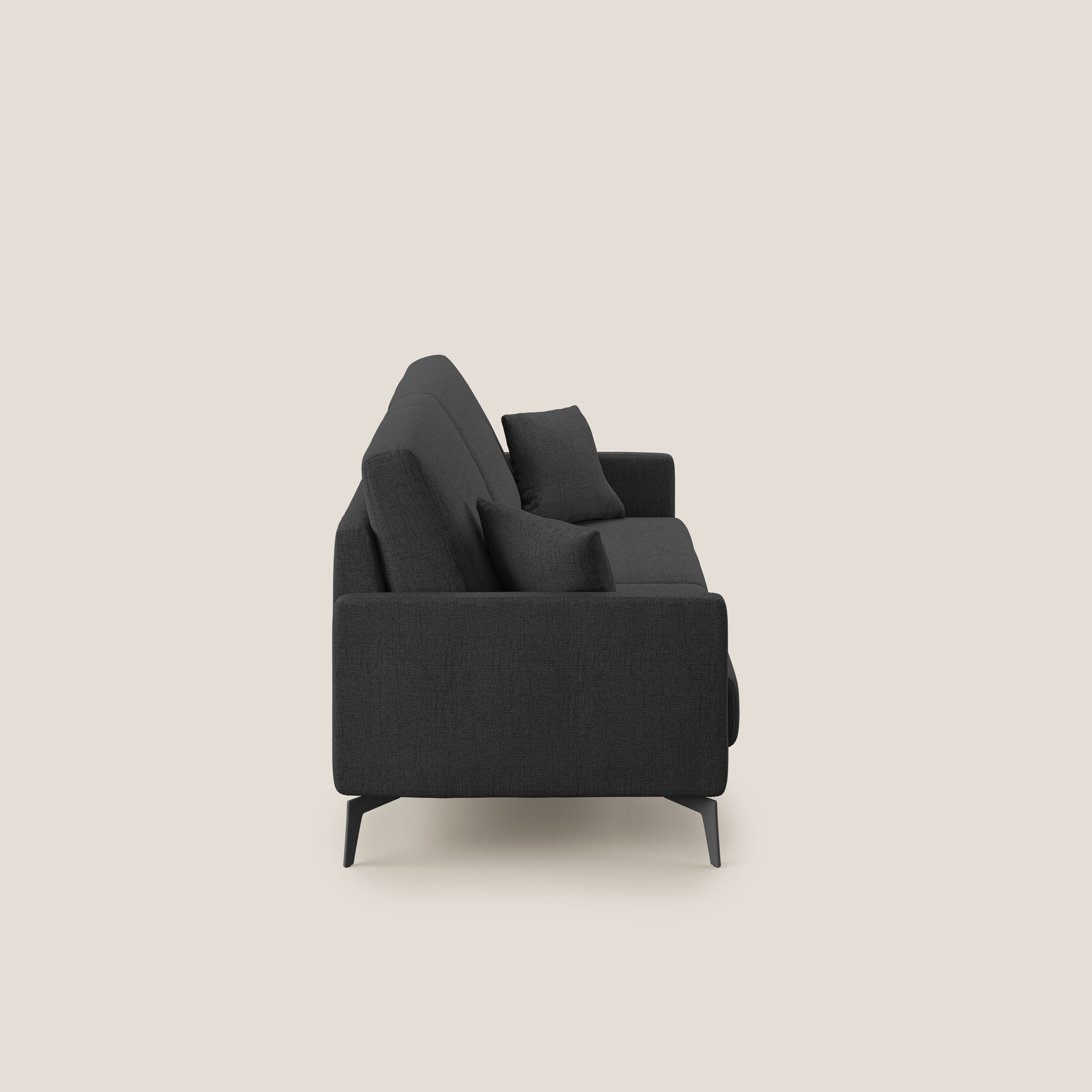 Saturno divano moderno in tessuto morbido impermeabile T03 antracite - divani.store