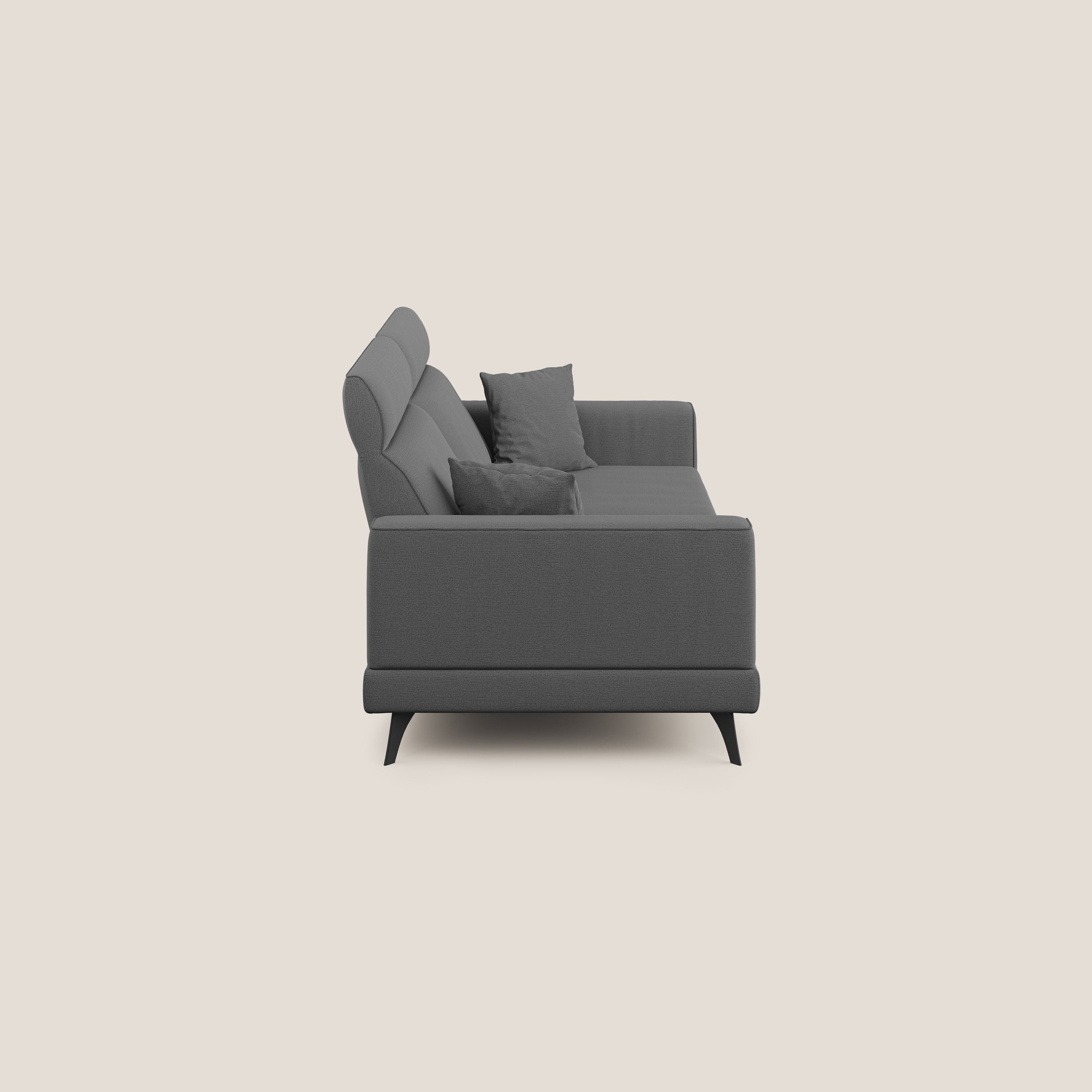 Slide Divano con schienali traslanti e poggiatesta in tessuto simil cotone impermeabile T19 antracite - divani.store