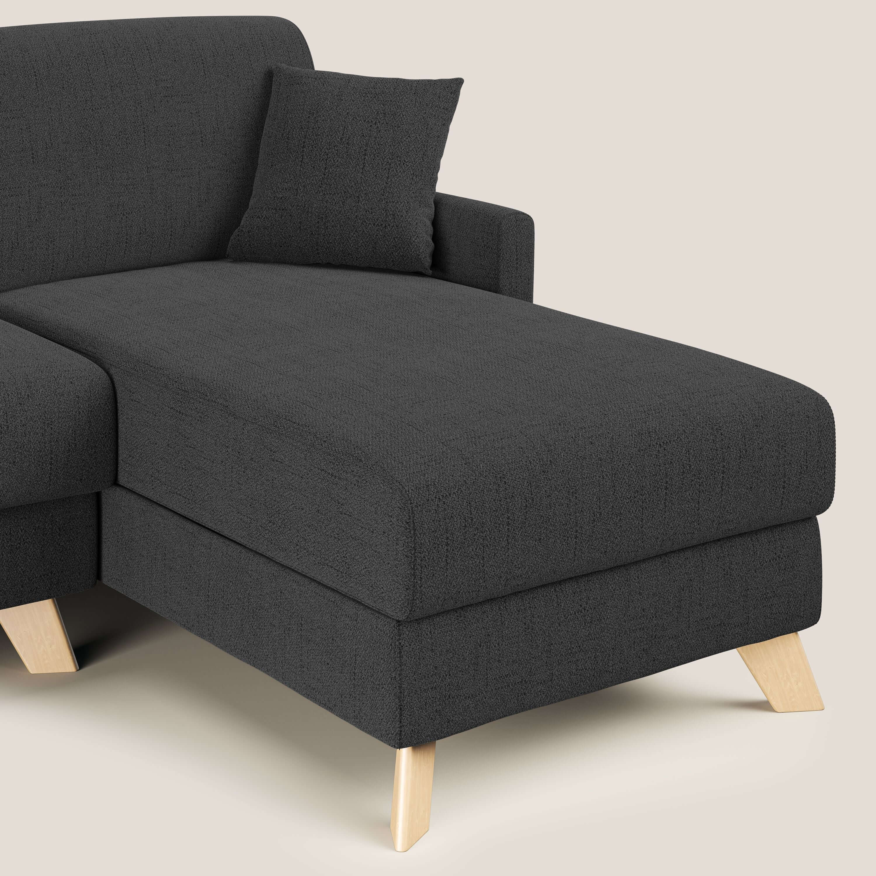 Edgar divano letto angolare in tessuto felis impermeabile T03 antracite - divani.store