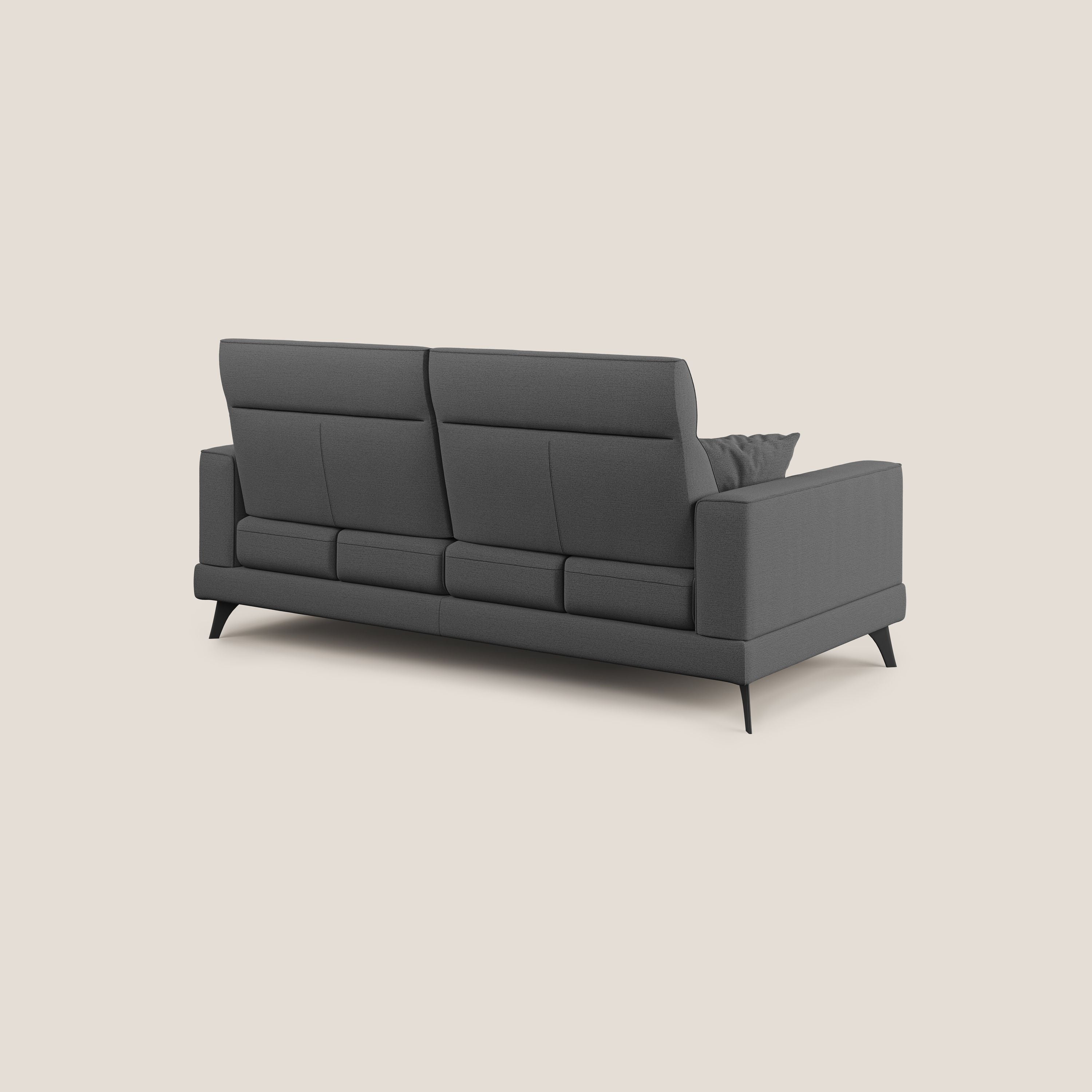 Slide Divano con schienali traslanti e poggiatesta in tessuto simil cotone impermeabile T19 antracite - divani.store