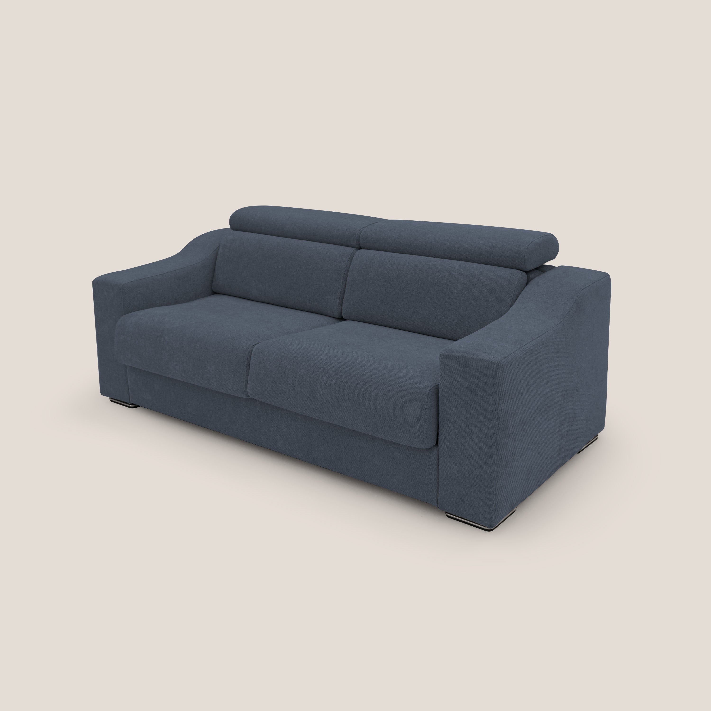 Bomber divano letto matrimoniale con poggiatesta in tessuto impermeabile T14 - divani.store