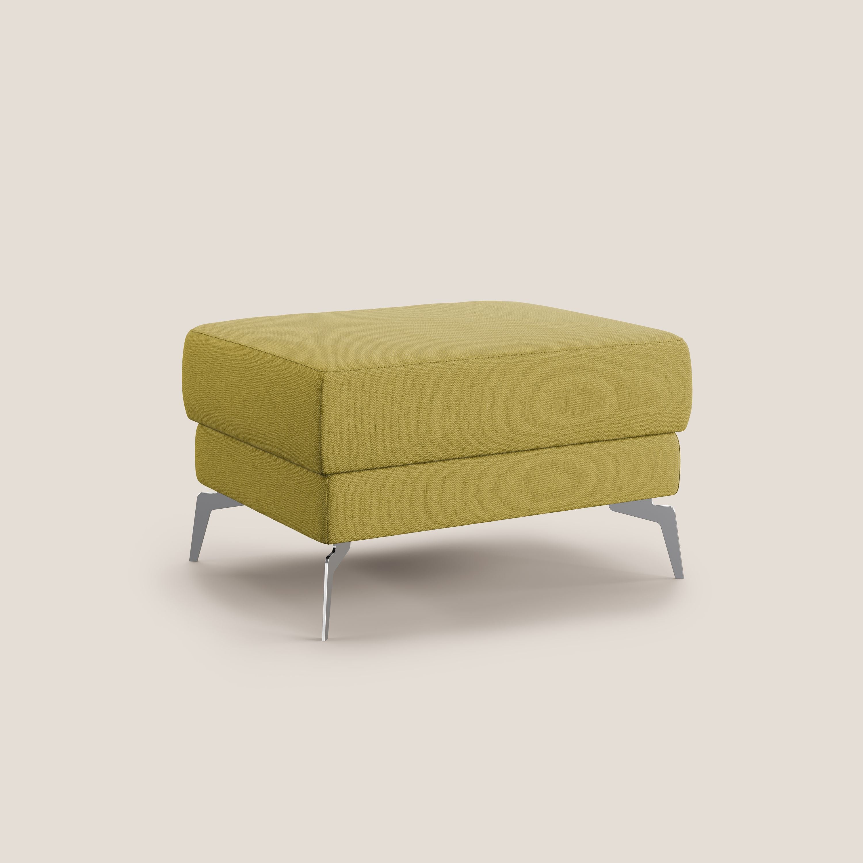 Star Pouf con piedini alti in tessuto smacchiabile T05 giallo - divani.store