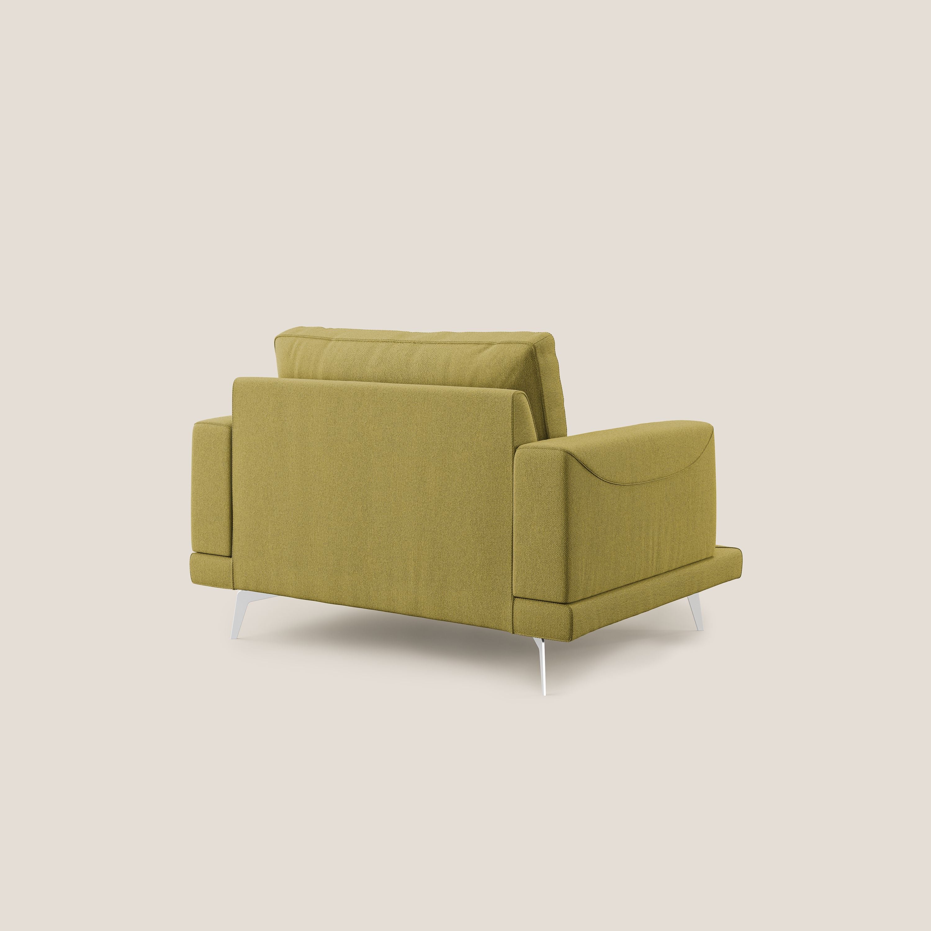 Dorian poltrona moderna in tessuto smacchiabile T05 giallo - divani.store