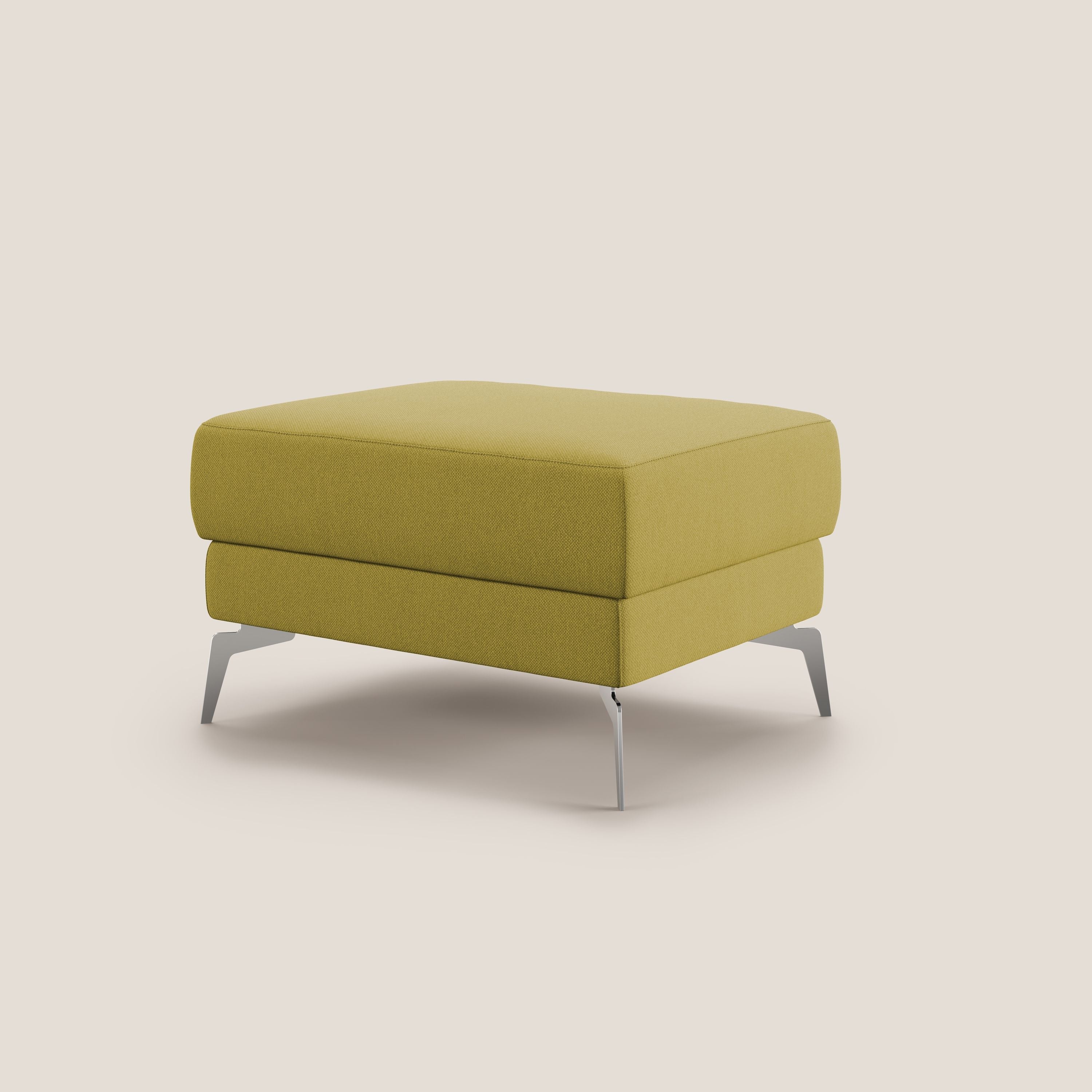 Star Pouf con piedini alti in tessuto smacchiabile T05 giallo - divani.store