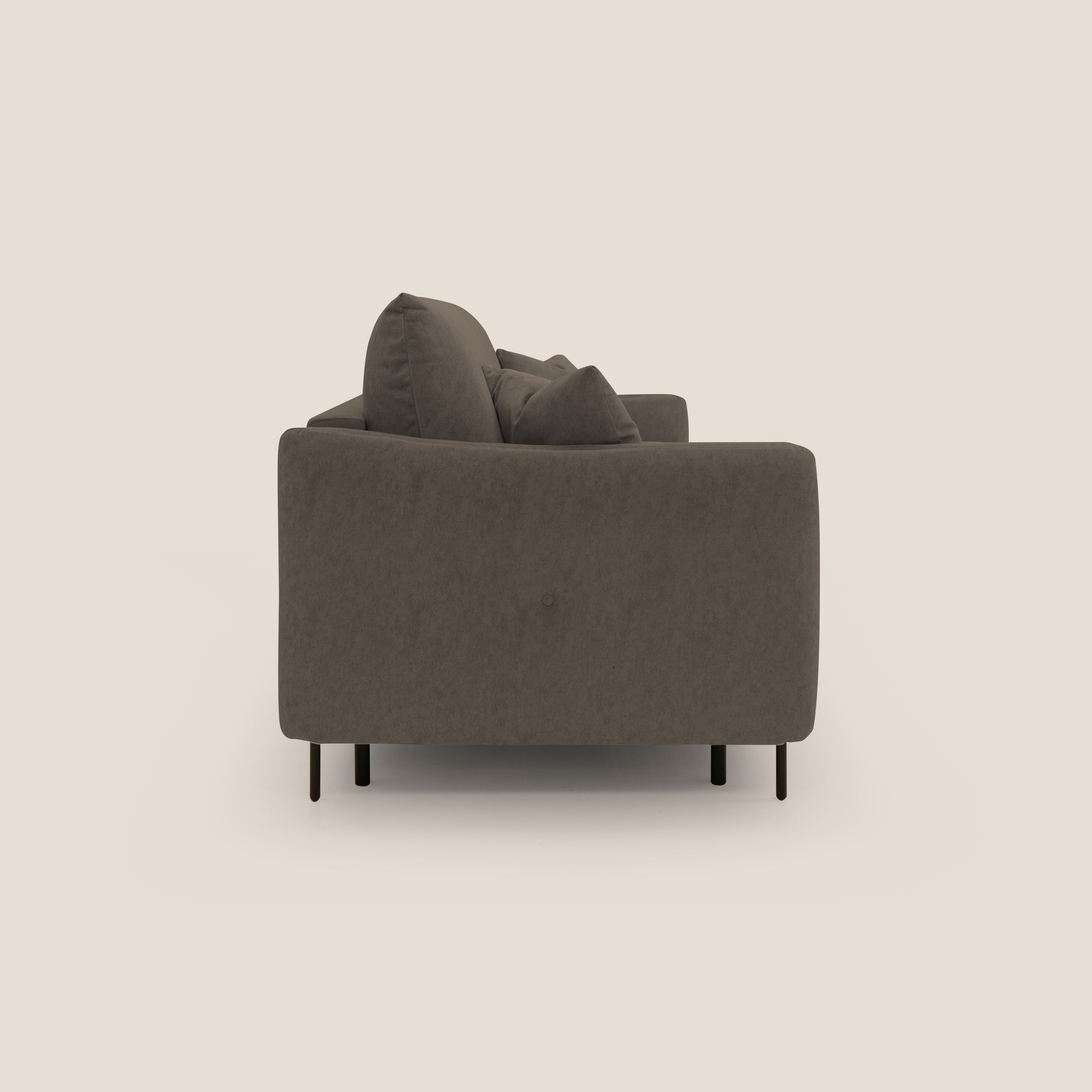 Gregory Divano letto con materasso h18 cm in microfibra effetto velluto impermeabile T09 marrone - divani.store