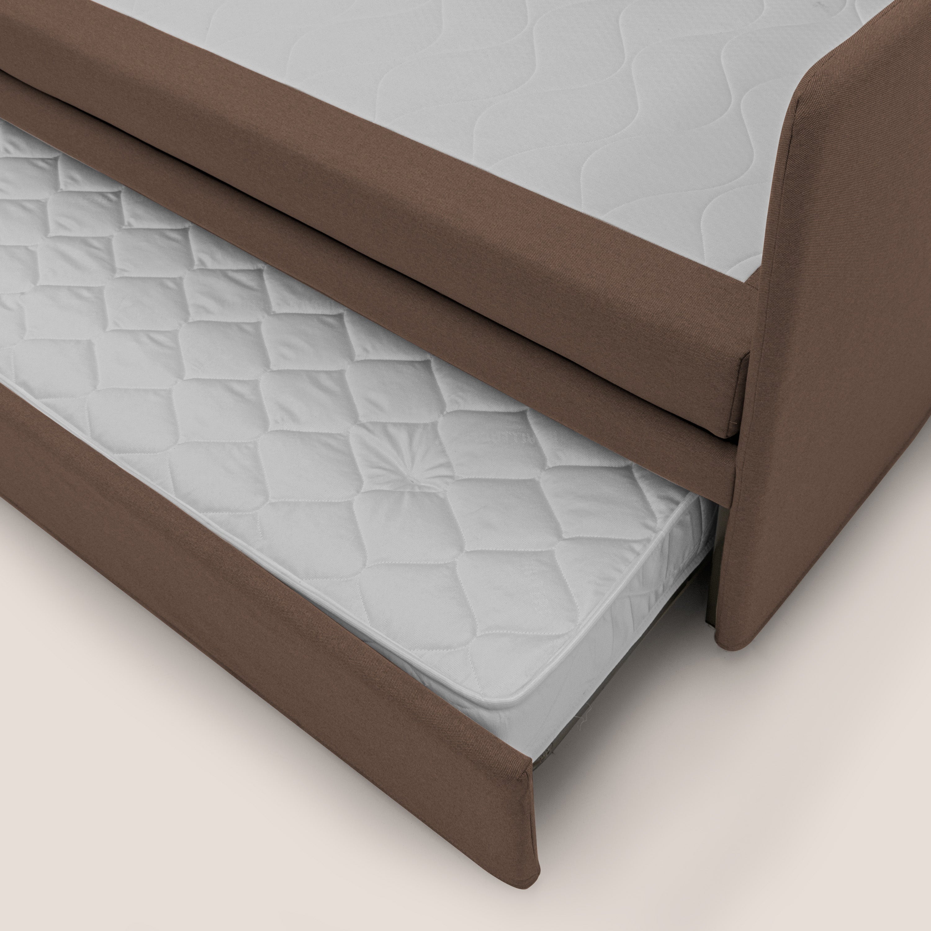 Brenta Divano duplex con doppio letto in tessuto simil cotone impermeabile T13 marrone - divani.store