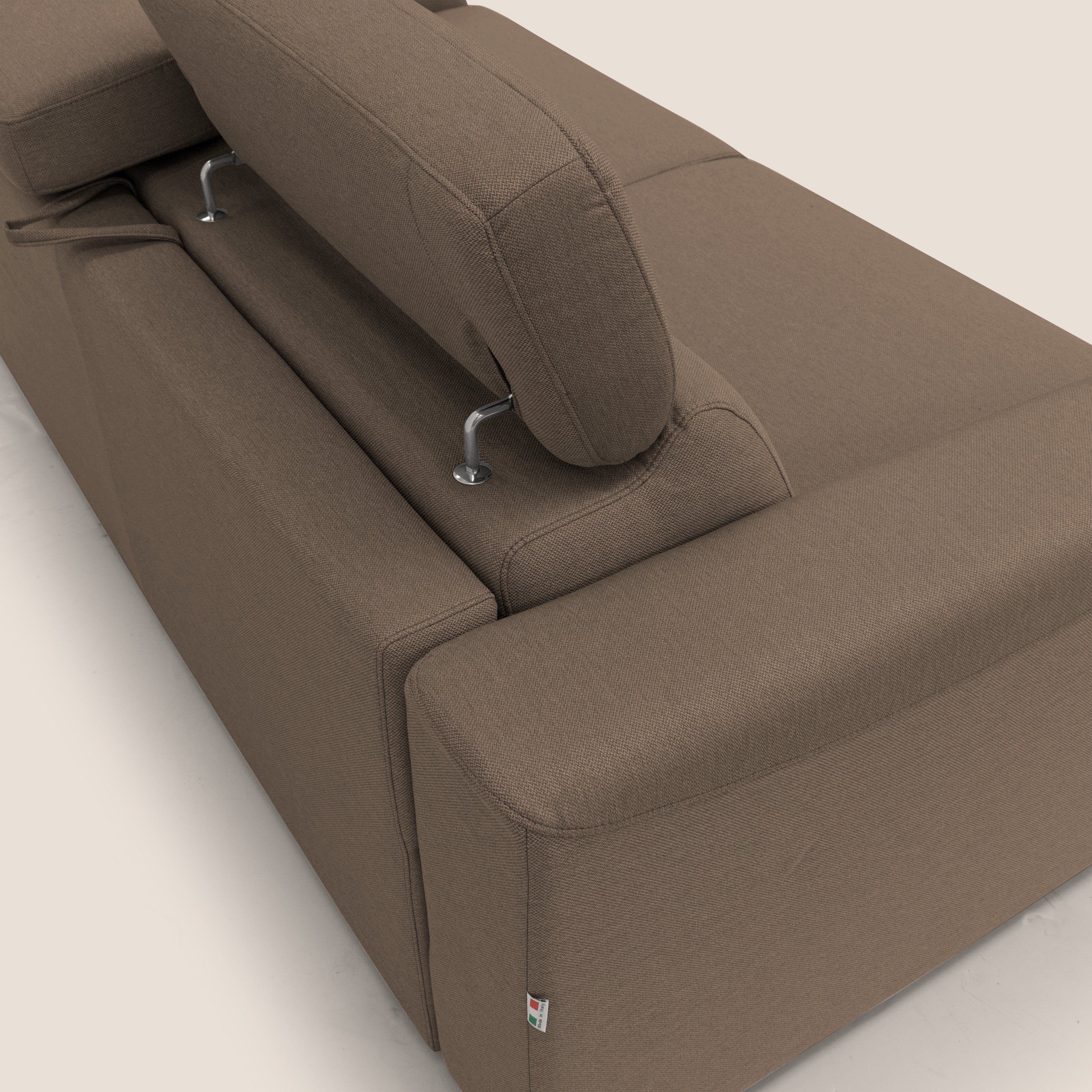 Poseidon canapé lit convertible + RELAX électrique en tissu imperméable détachable T05 marron