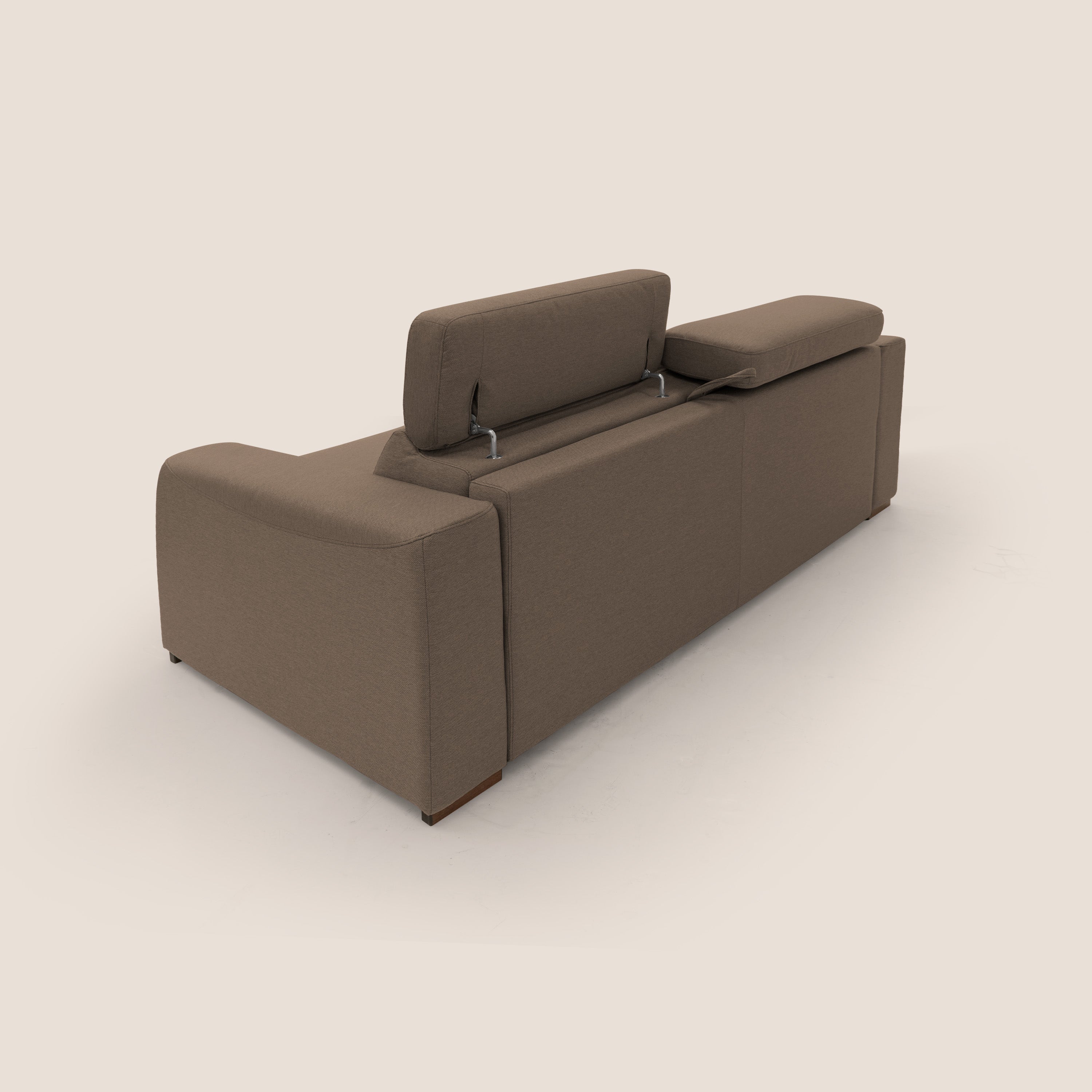 Poseidon canapé lit convertible + RELAX électrique en tissu imperméable détachable T05 marron