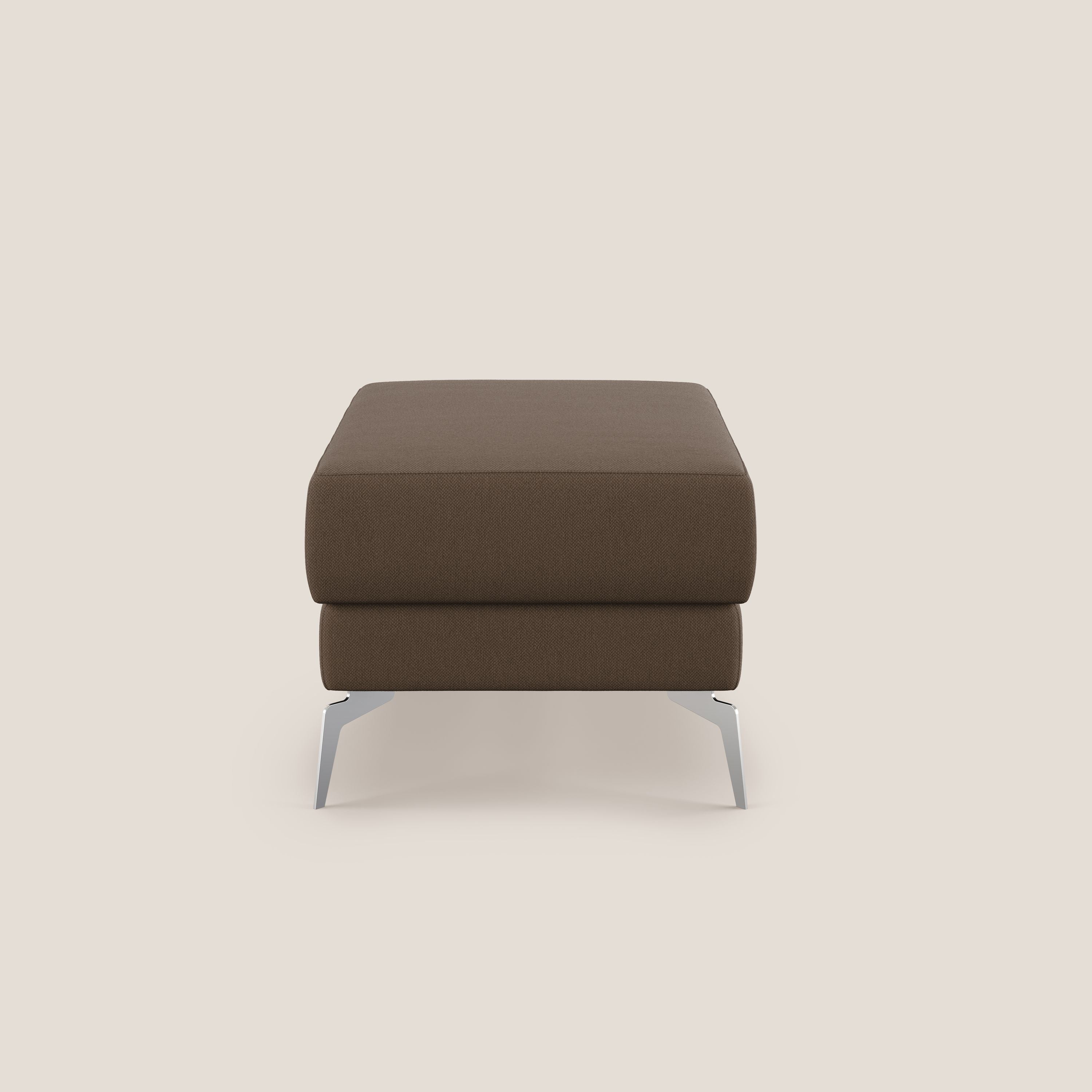 Star Pouf con piedini alti in tessuto smacchiabile T05 marrone - divani.store