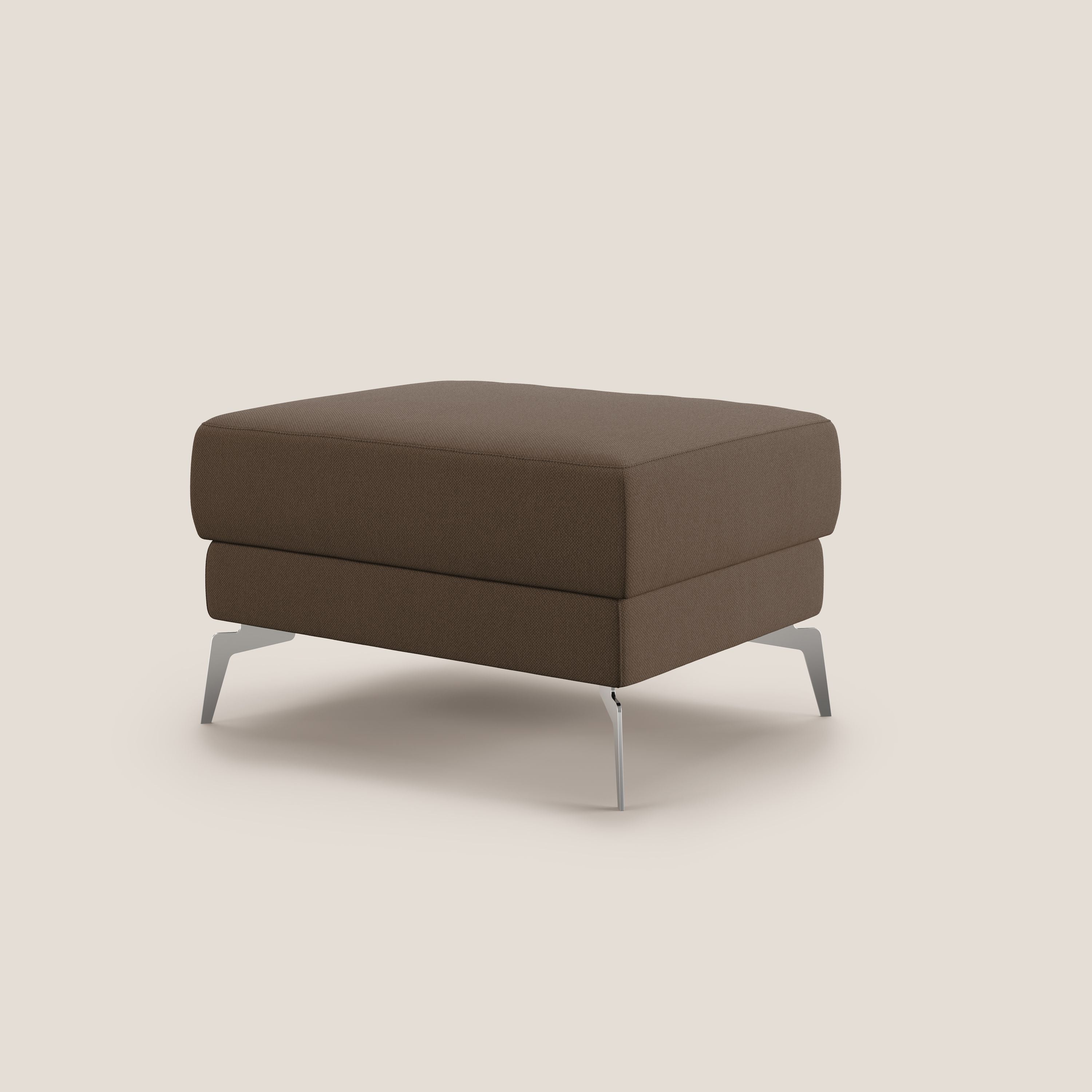 Star Pouf con piedini alti in tessuto smacchiabile T05 marrone - divani.store