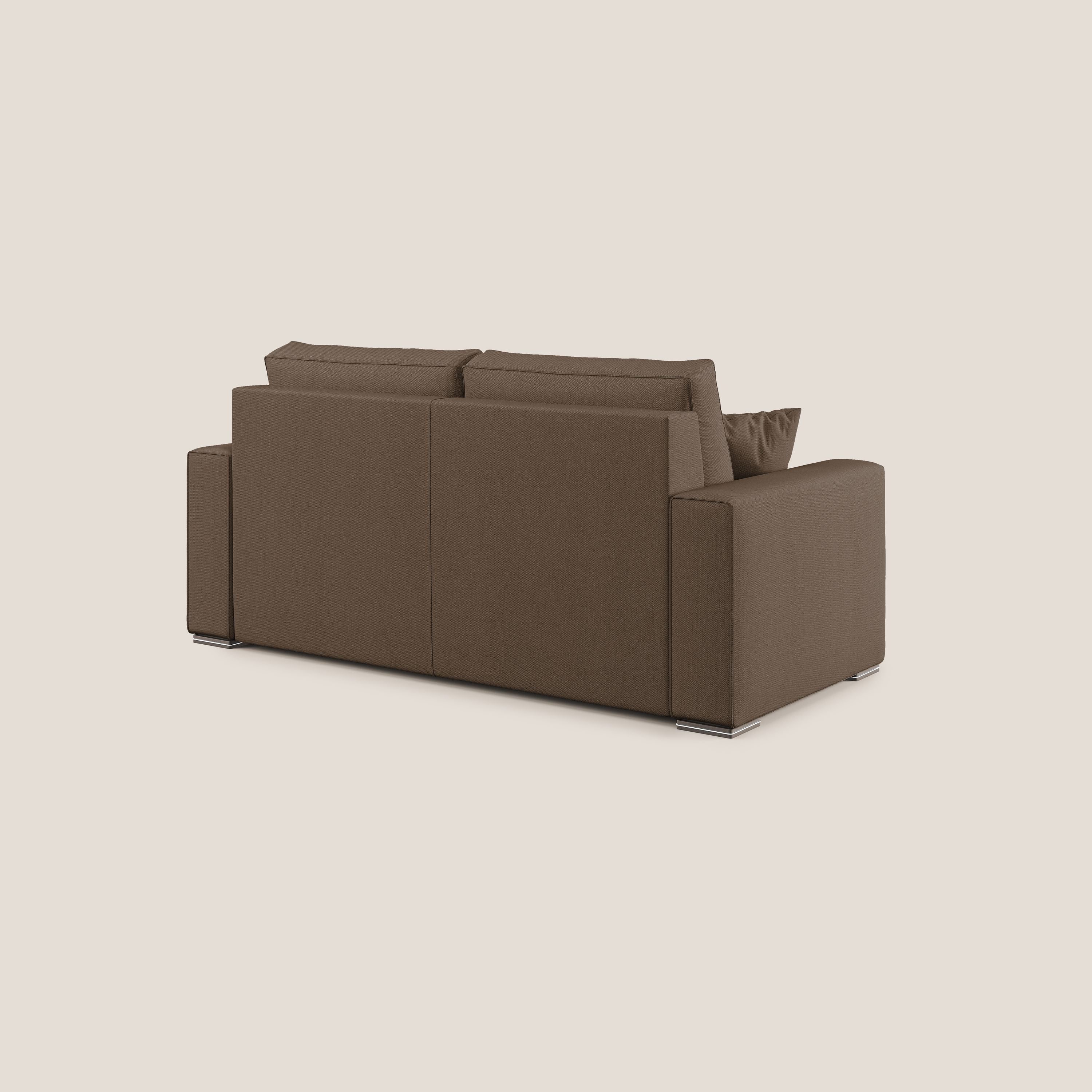 Dream Divano letto moderno dai morbidi cuscini in tessuto smacchiabile T05 marrone - divani.store