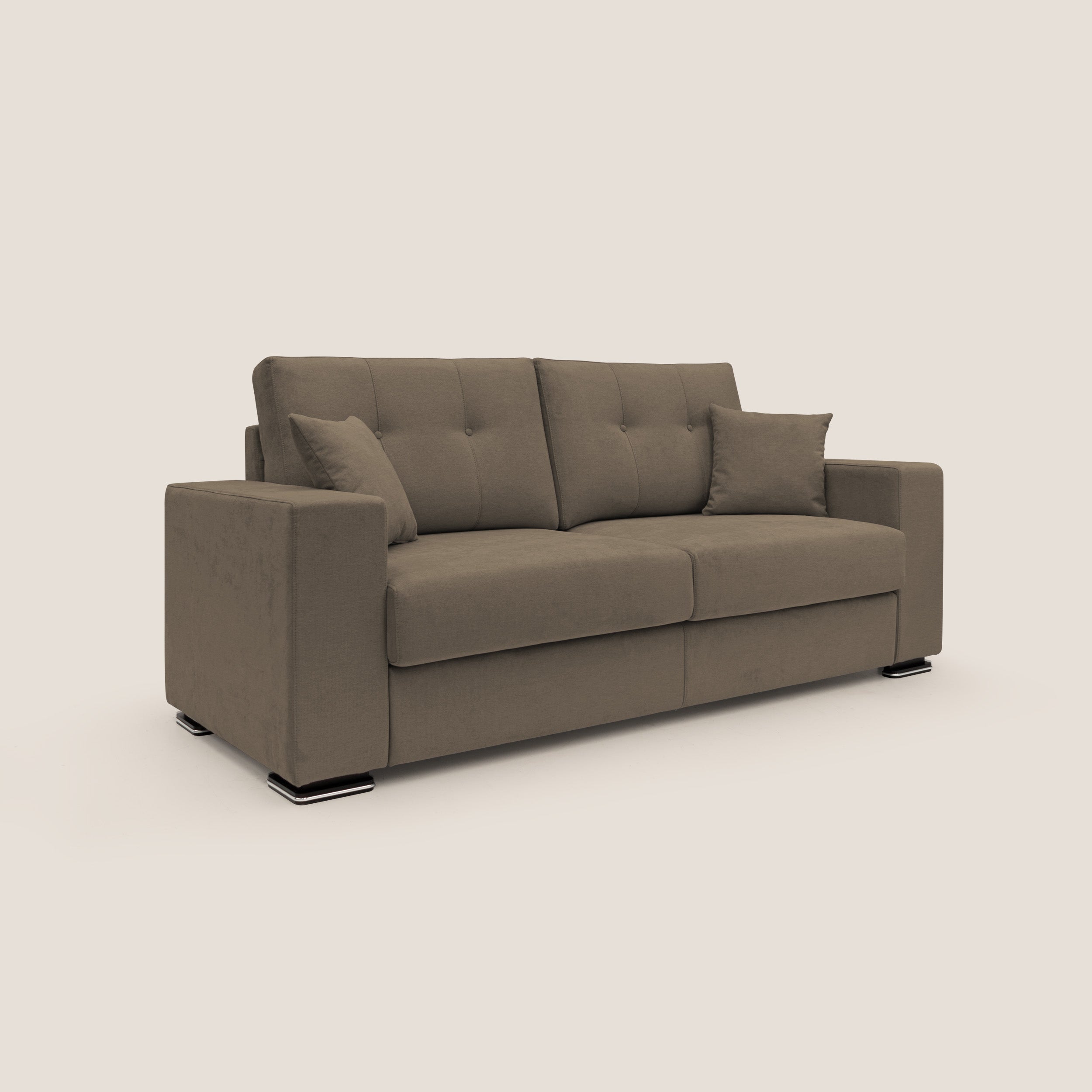 Giove divano in morbido tessuto impermeabile T02 marrone - divani.store