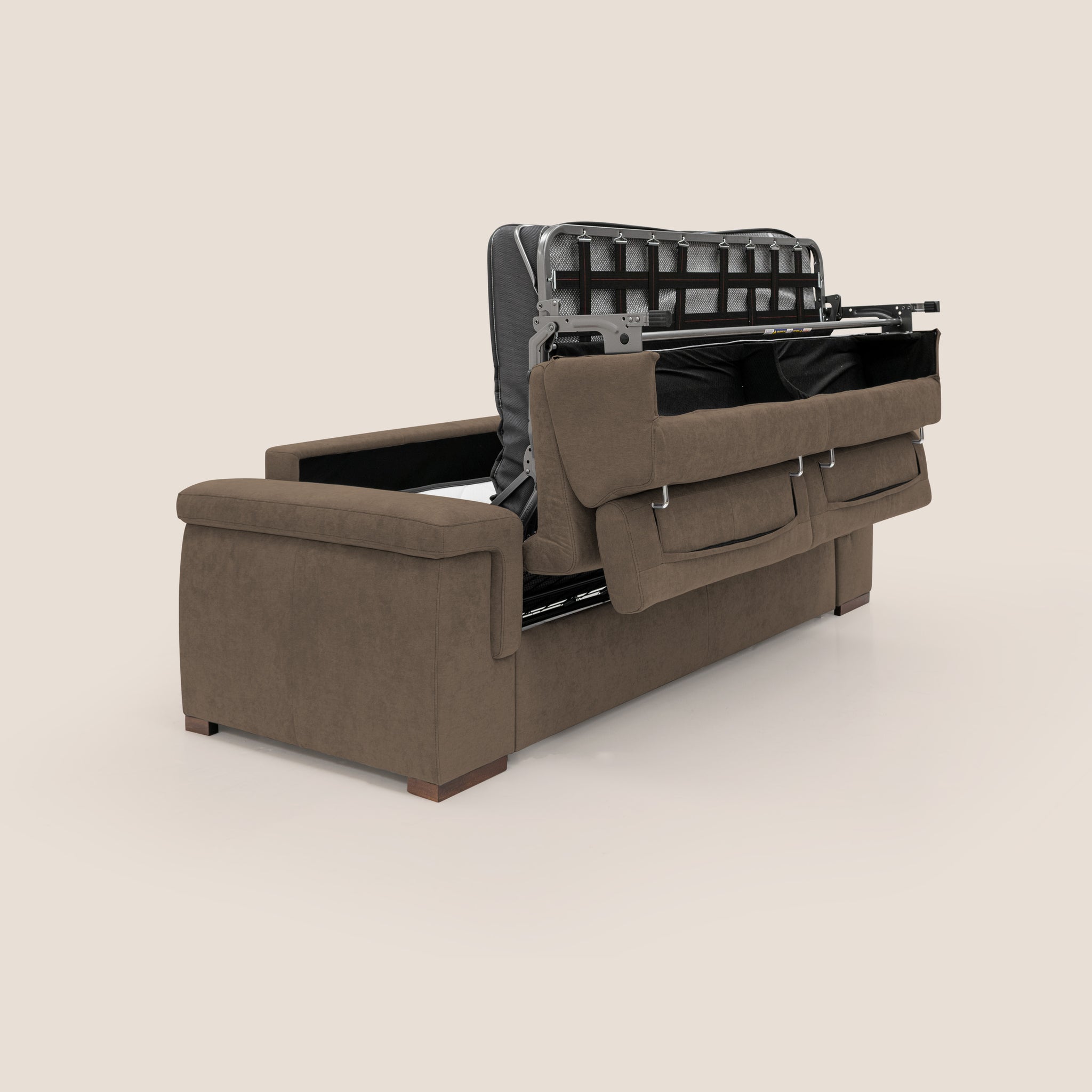 Giunone canapé convertible avec matelas de 18 cm et têtières inclinables en tissu imperméable T02