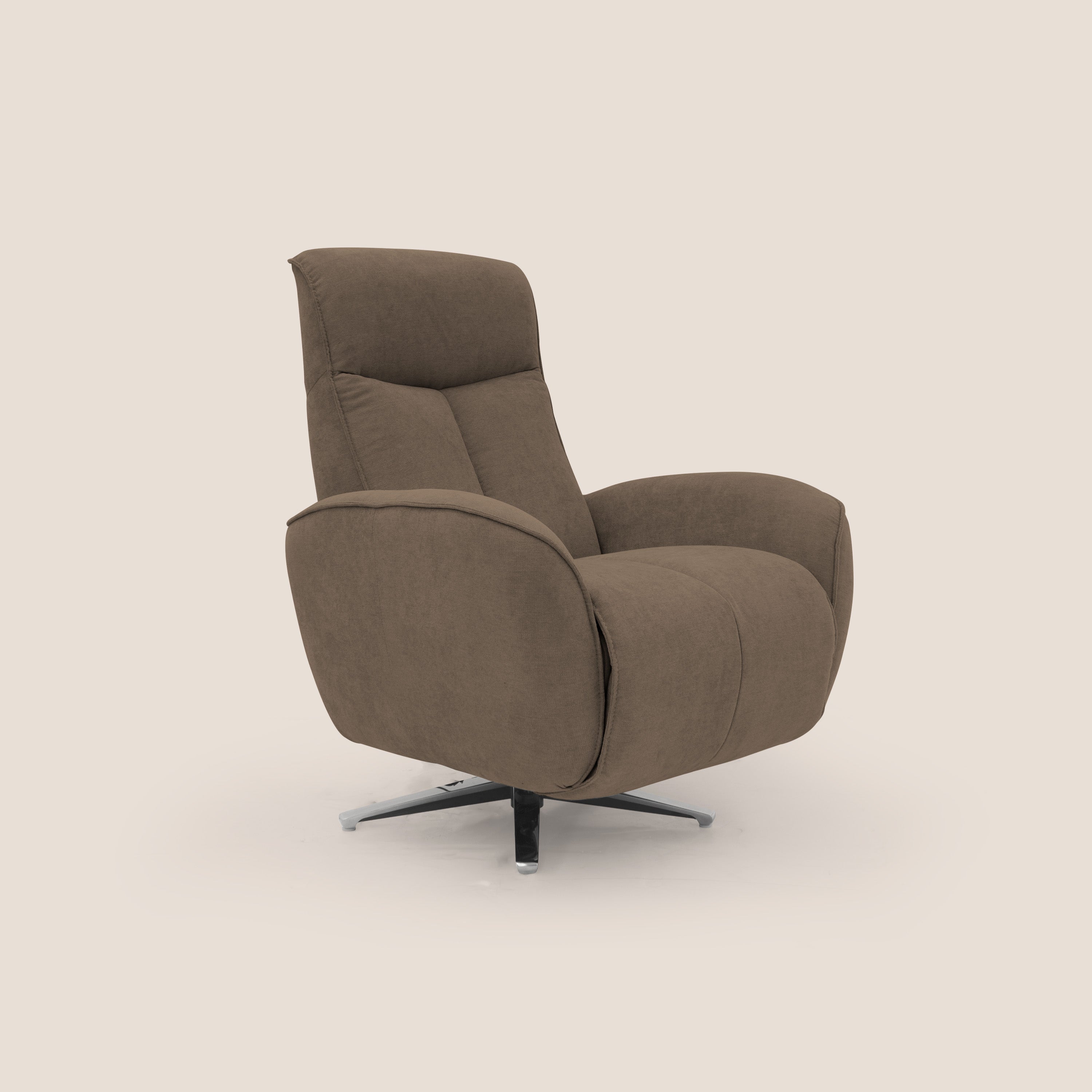EVA Poltroncina RELAX in morbido tessuto impermeabile T02 marrone - divani.store