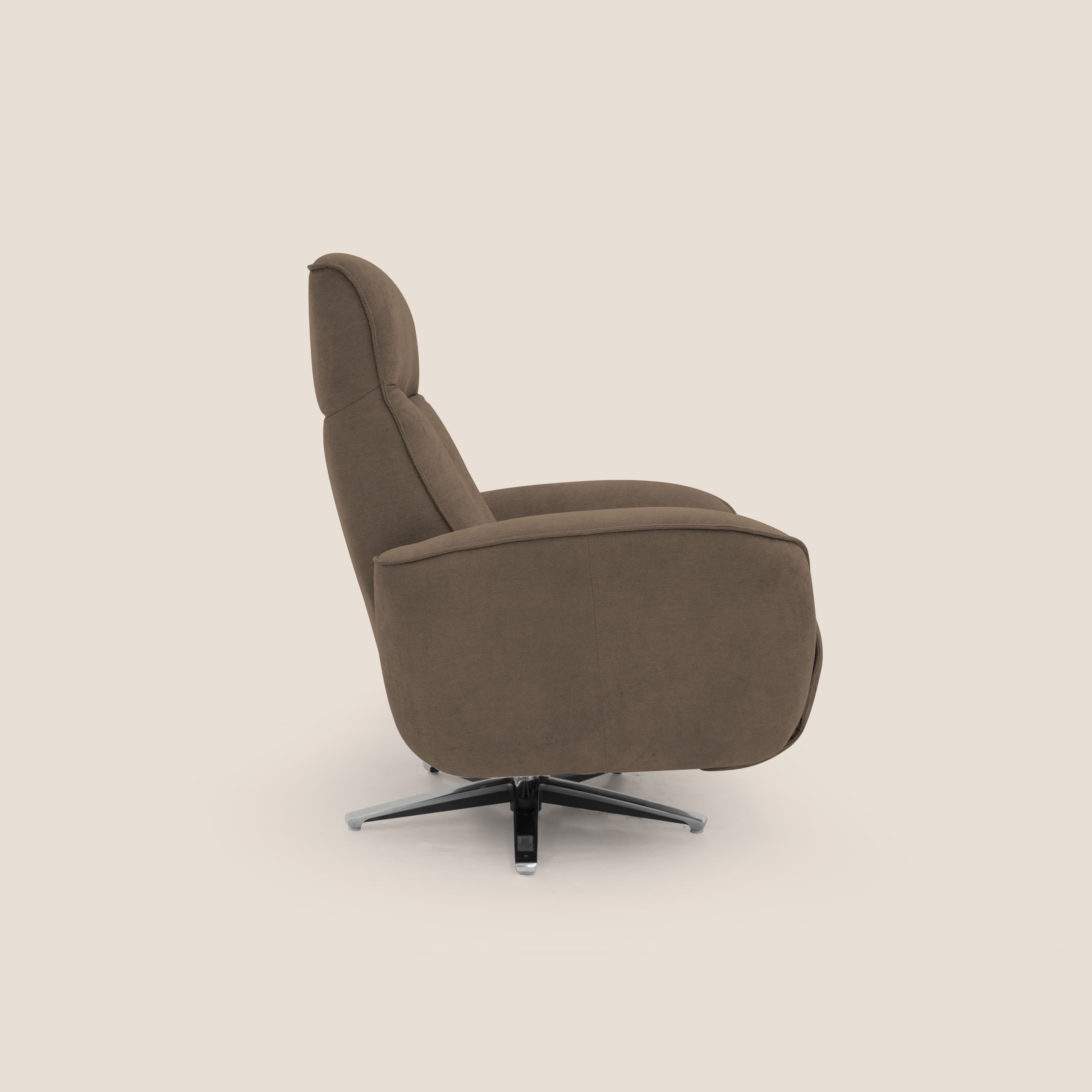 EVA Poltroncina RELAX in morbido tessuto impermeabile T02 marrone - divani.store