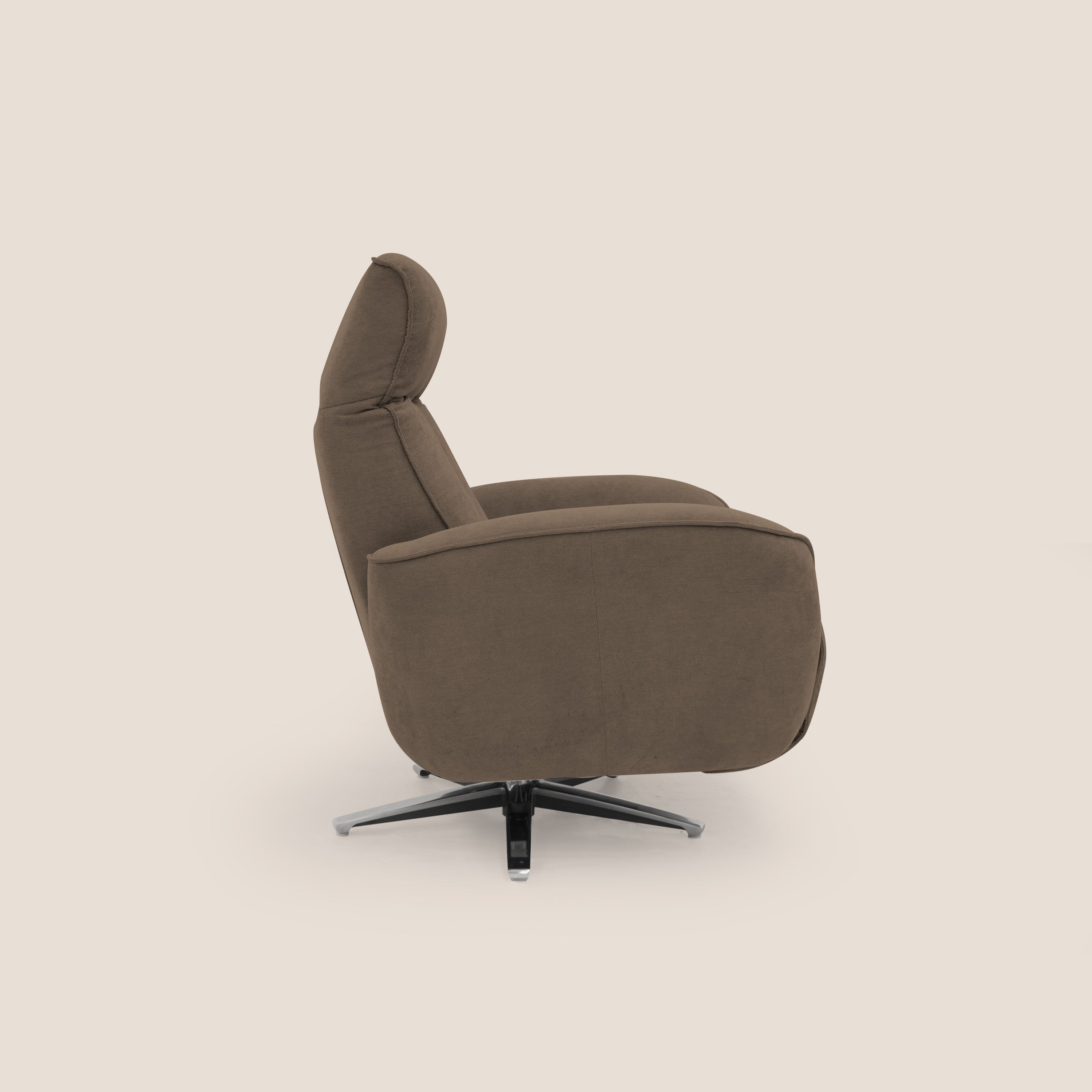 EVA Poltroncina RELAX in morbido tessuto impermeabile T02 marrone - divani.store