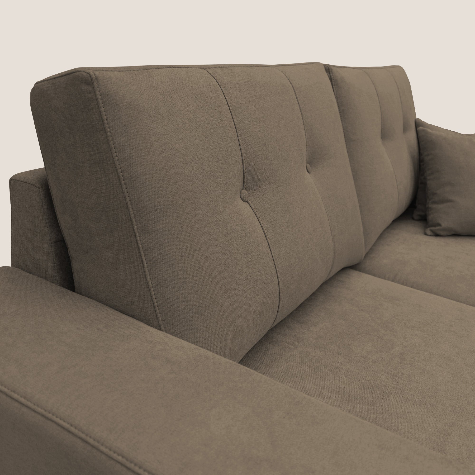 Giove divano in morbido tessuto impermeabile T02 marrone - divani.store