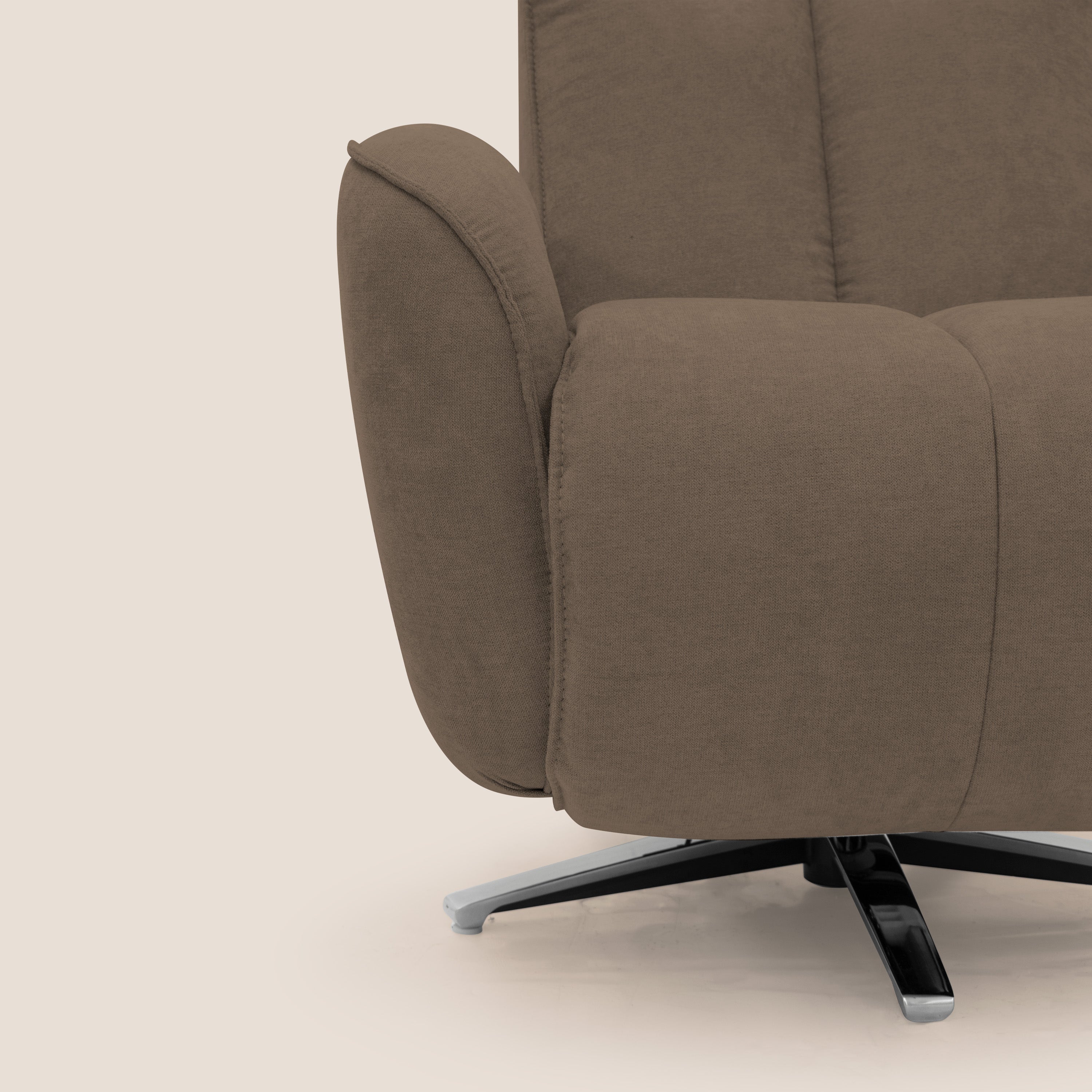 EVA Poltroncina RELAX in morbido tessuto impermeabile T02 marrone - divani.store