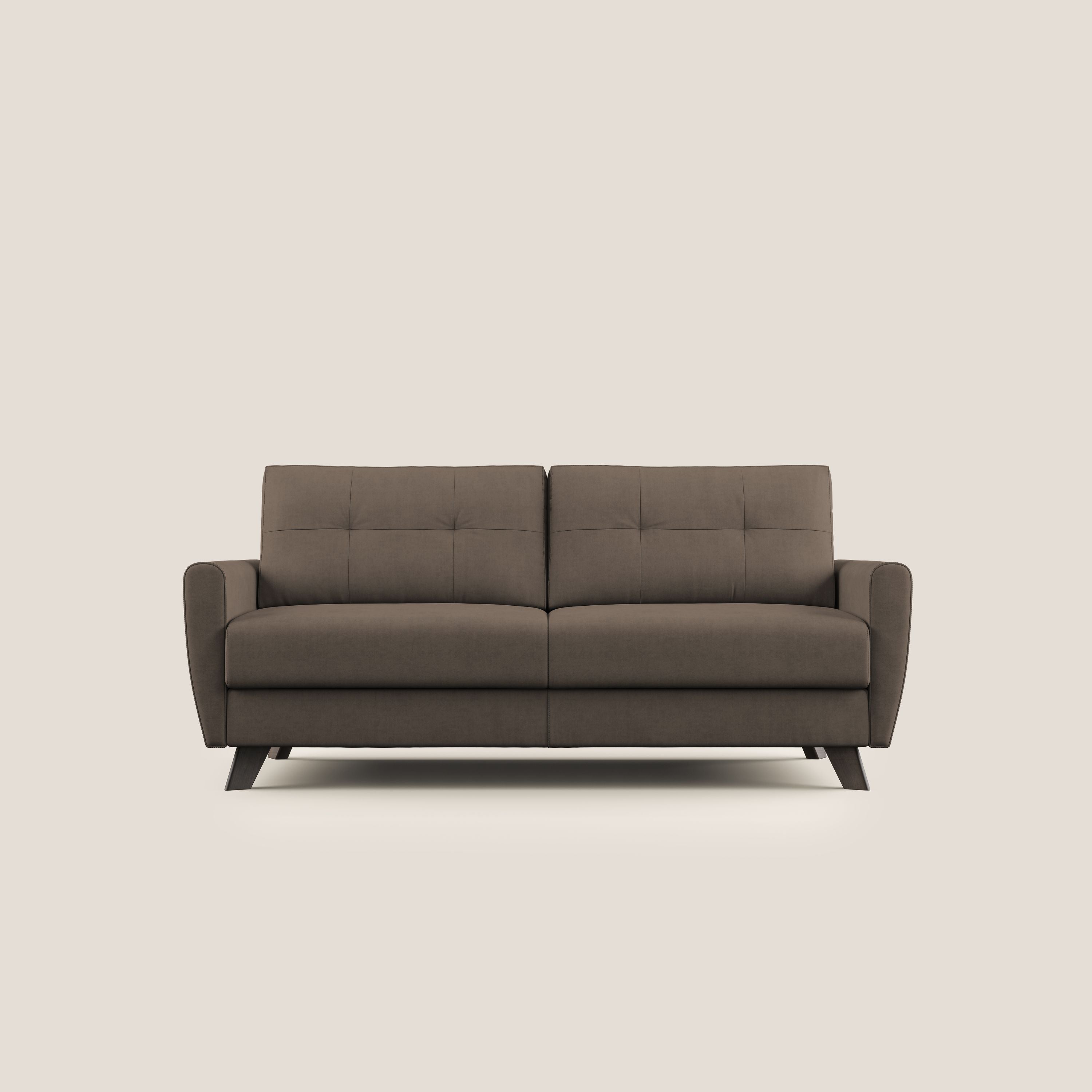 Callisto Divano letto matrimoniale in tessuto morbido impermeabile T02 marrone - divani.store